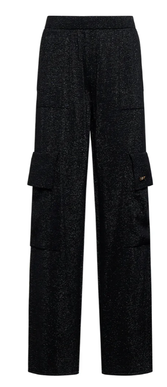 pantaloni cargo neri con tasche applicate  silvian heach 