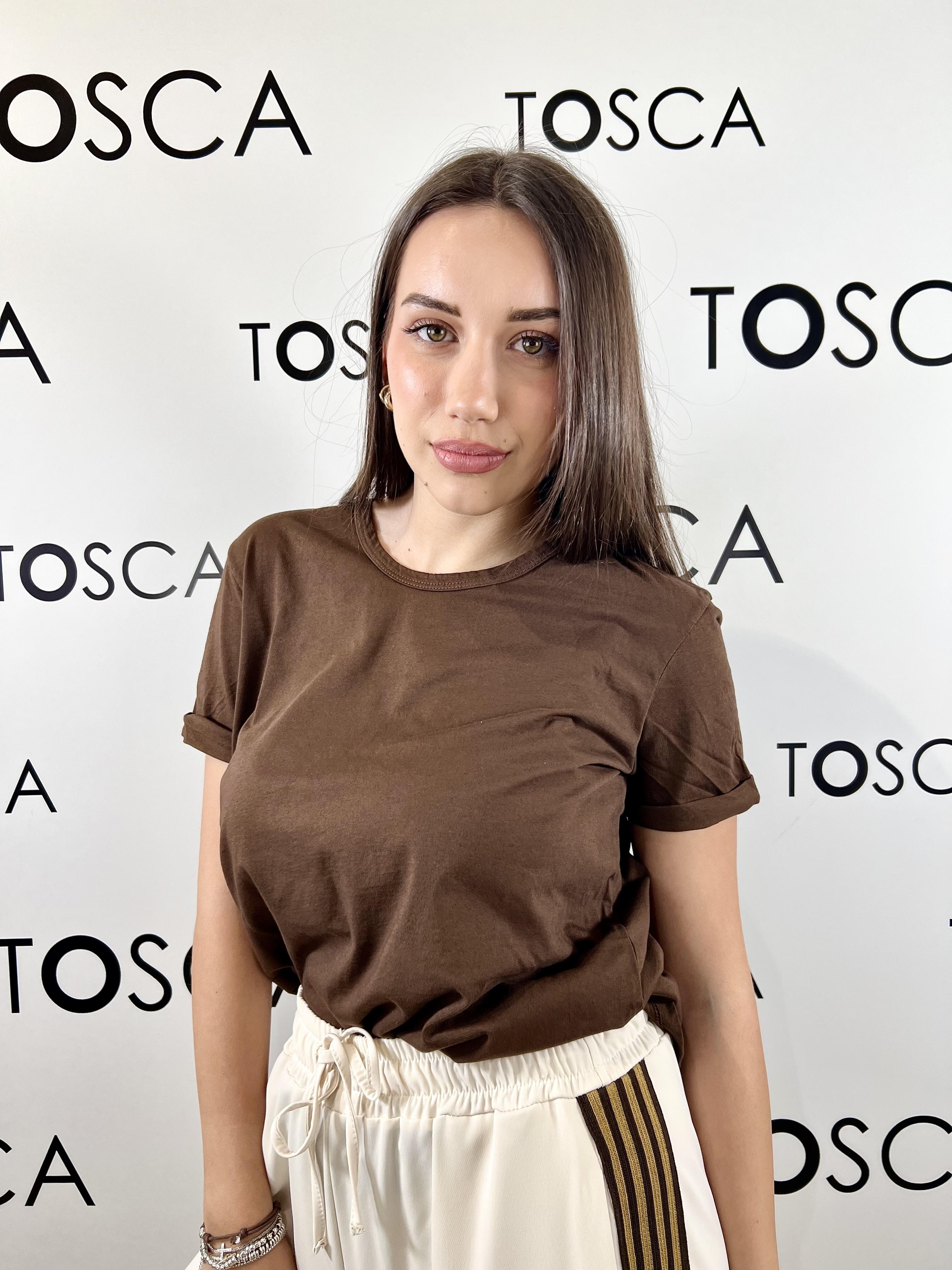t-shirt girocollo risvolto manica kontatto 