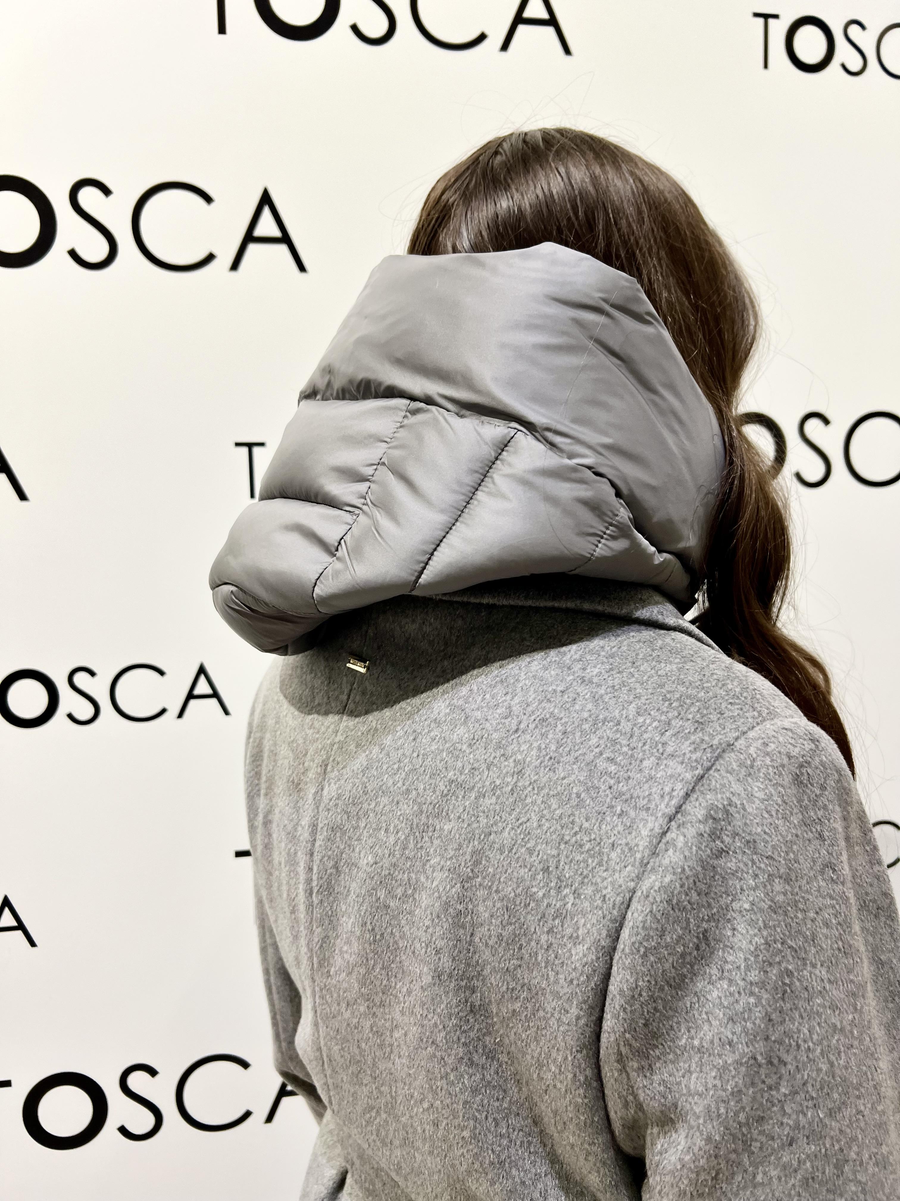 cappotto lungo con pettorina imbottita WW20350GRIGIO WHITE WISE