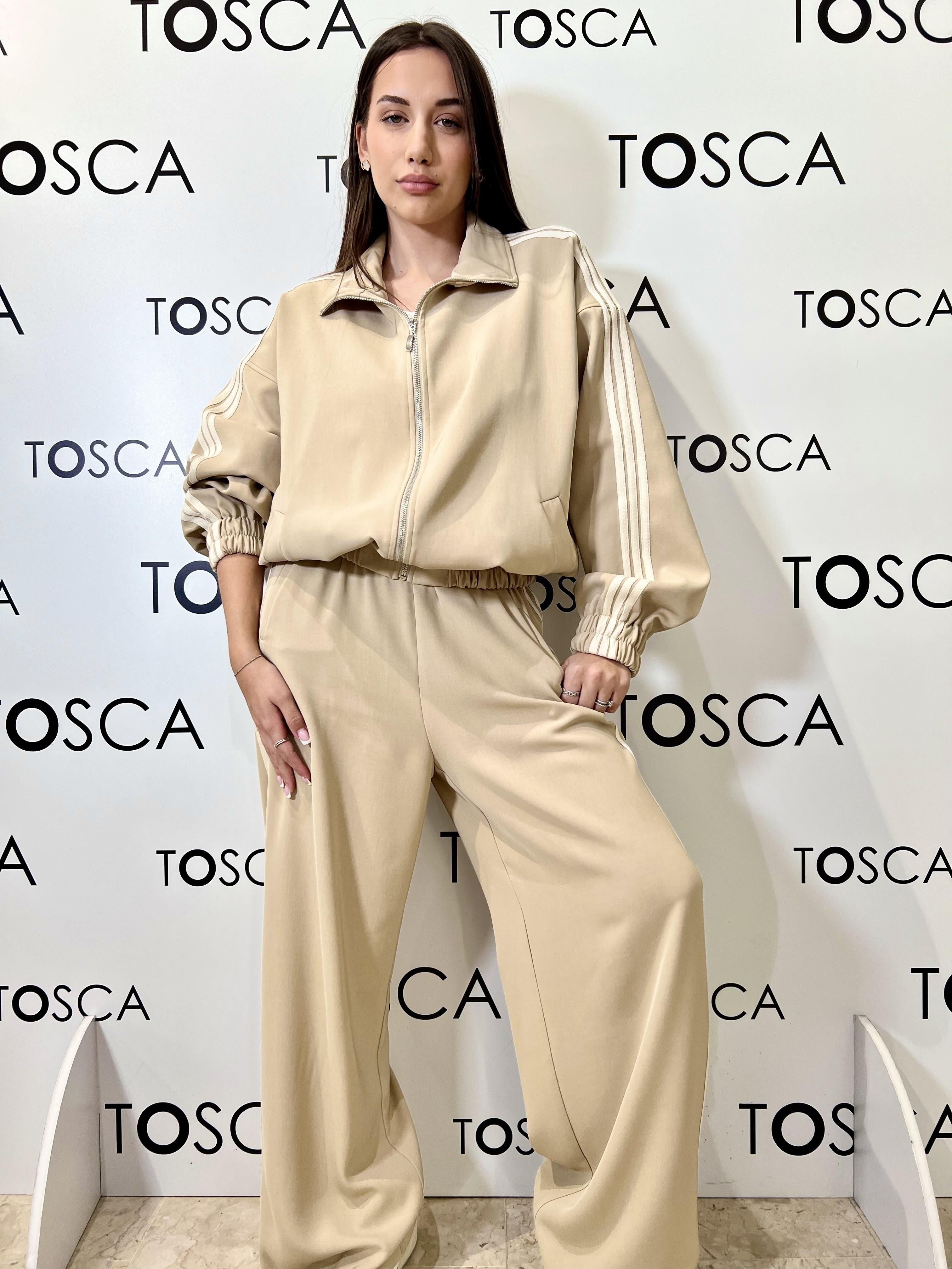 giubbotto con bande lateali tensione in 26B4050BEIGE TENSIONE IN