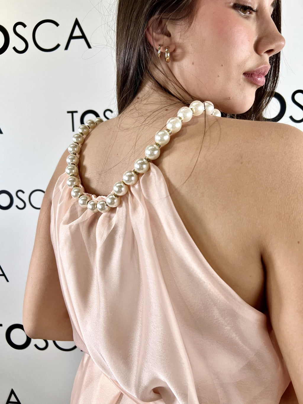 abito chiffon perle kontatto 