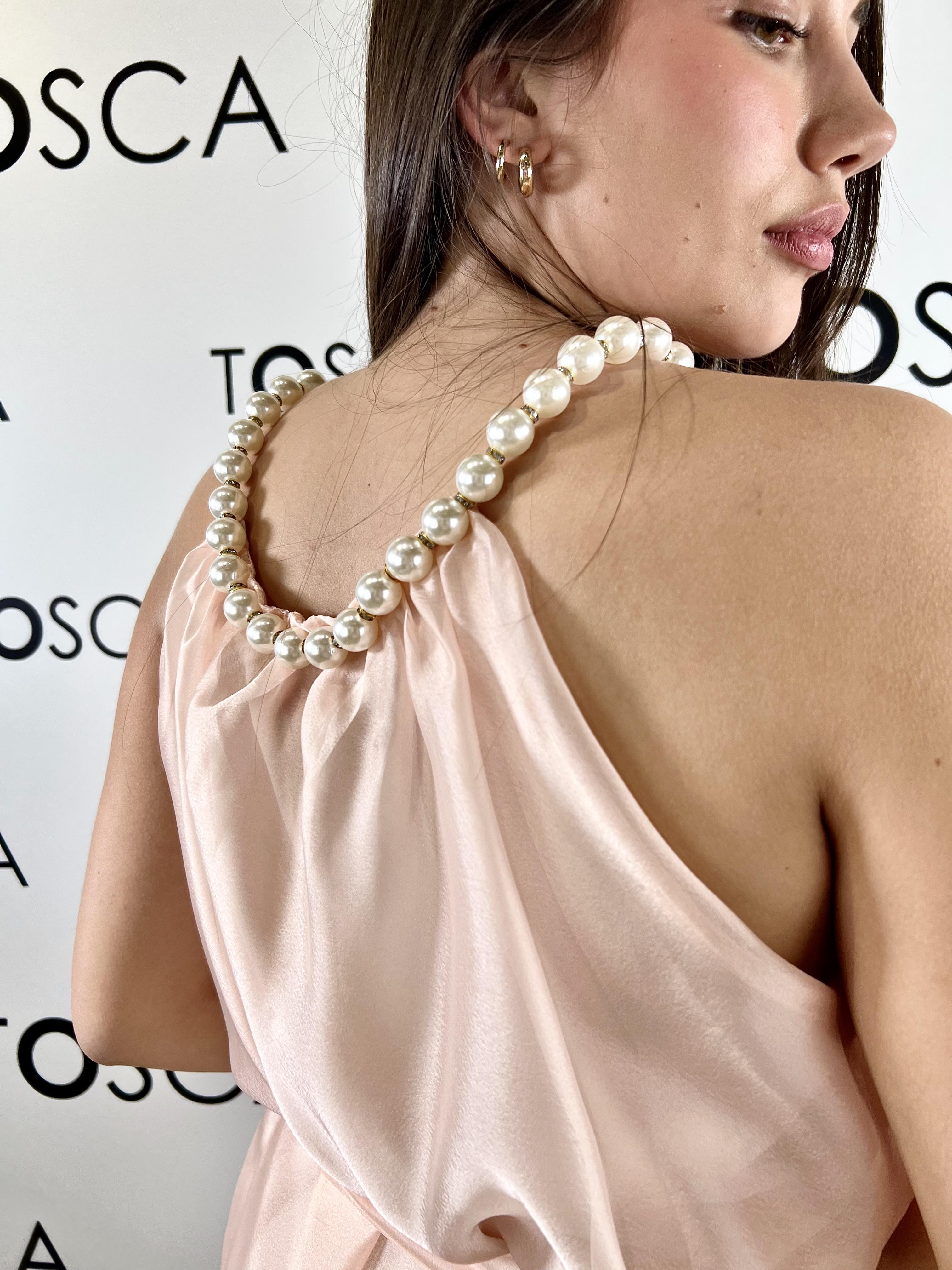 abito chiffon perle kontatto 