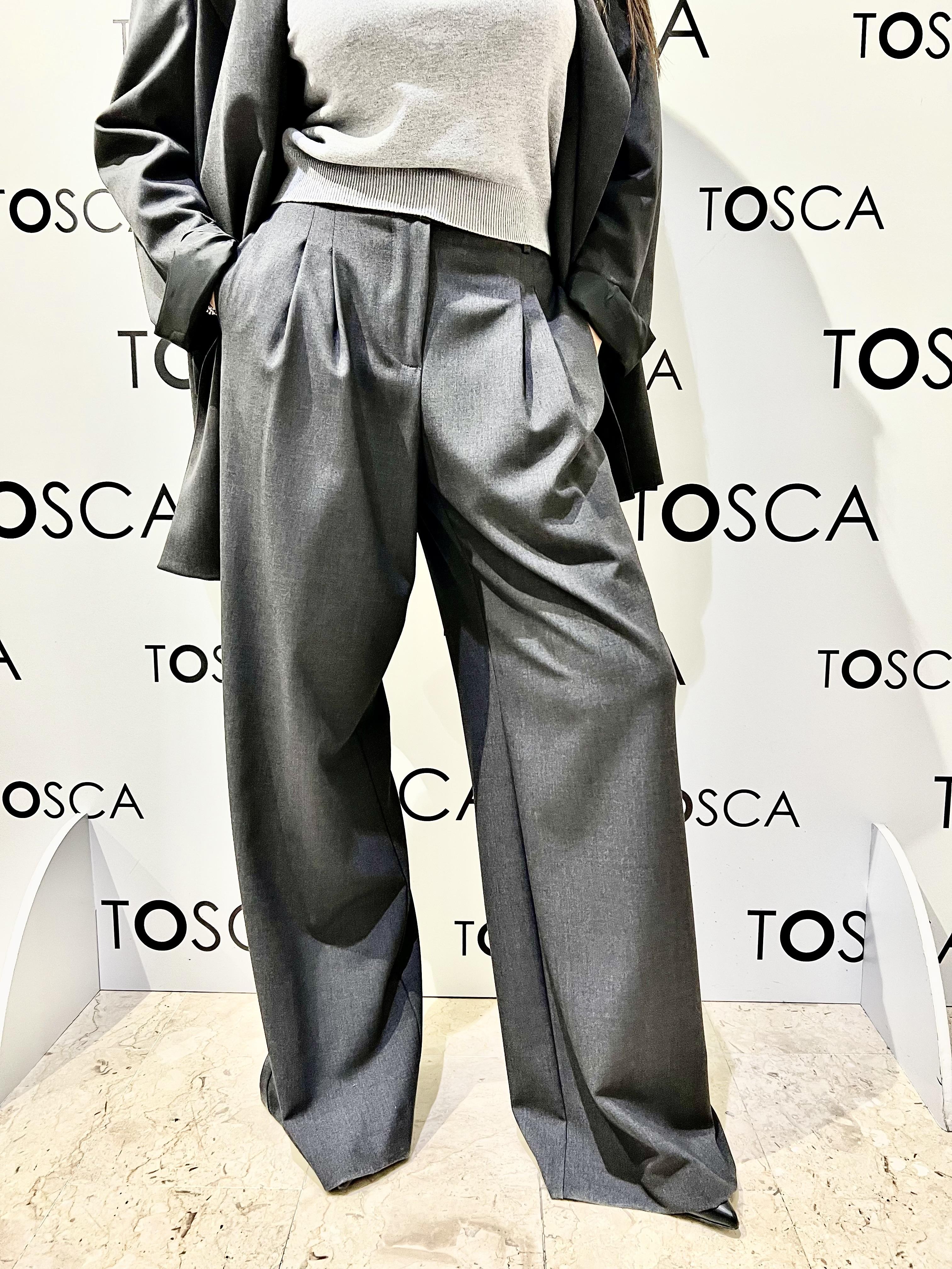 pantalone ampio vita bassa kontatto MA4021NGRIGIO KONTATTO