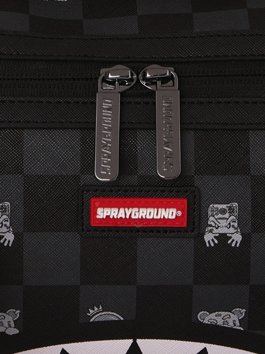 bauletto gray peeking character check mini duffle sprayground 