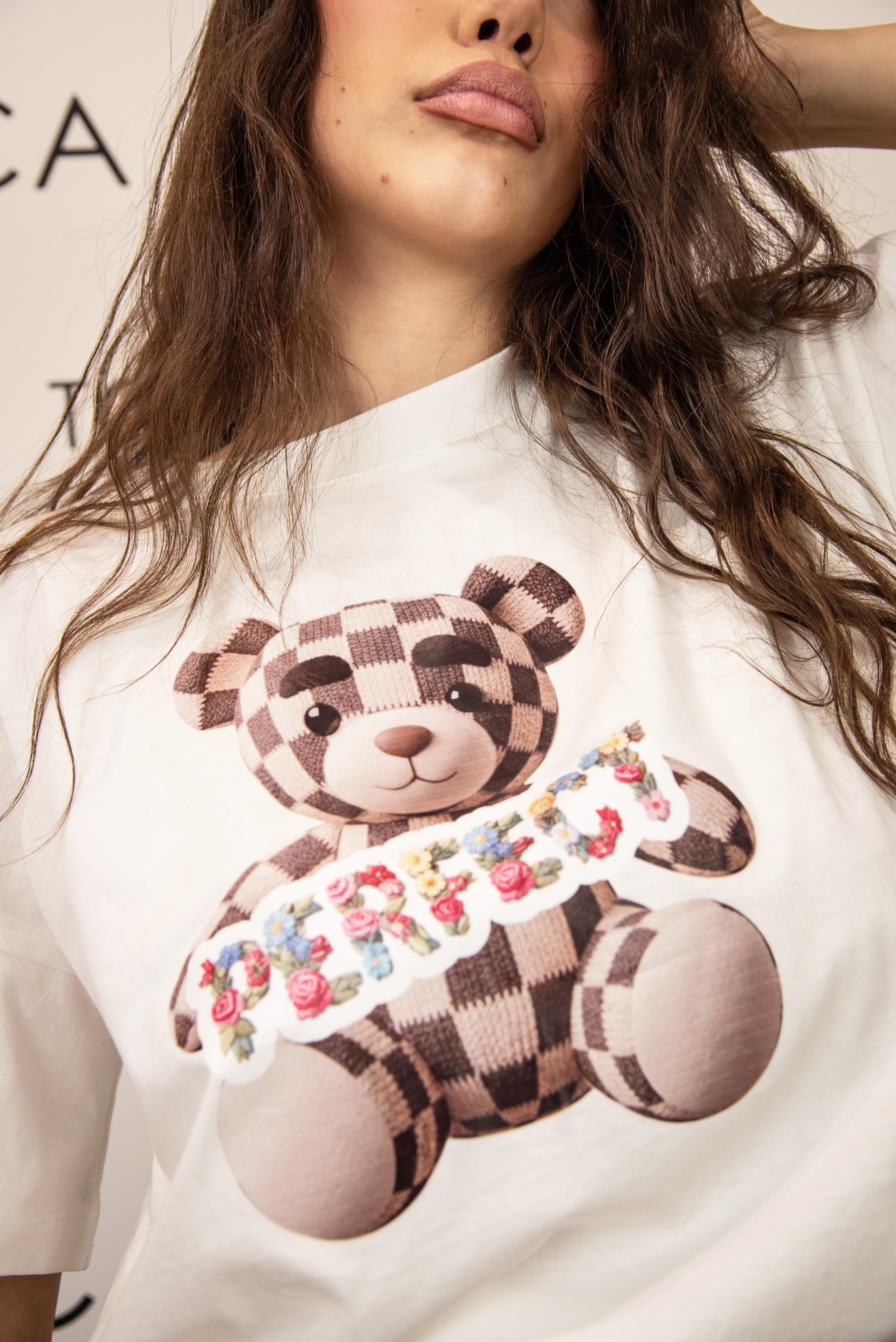 t-shirt con con stampa vicolo RAB0198BIANCO VICOLO