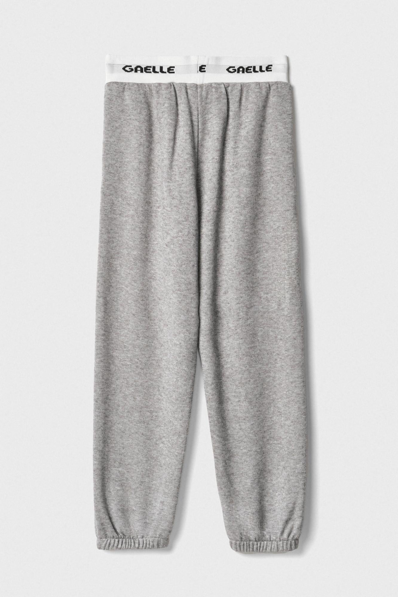 pantalone in maglia con smacchinato in vita grigio ferro gaëlle paris 