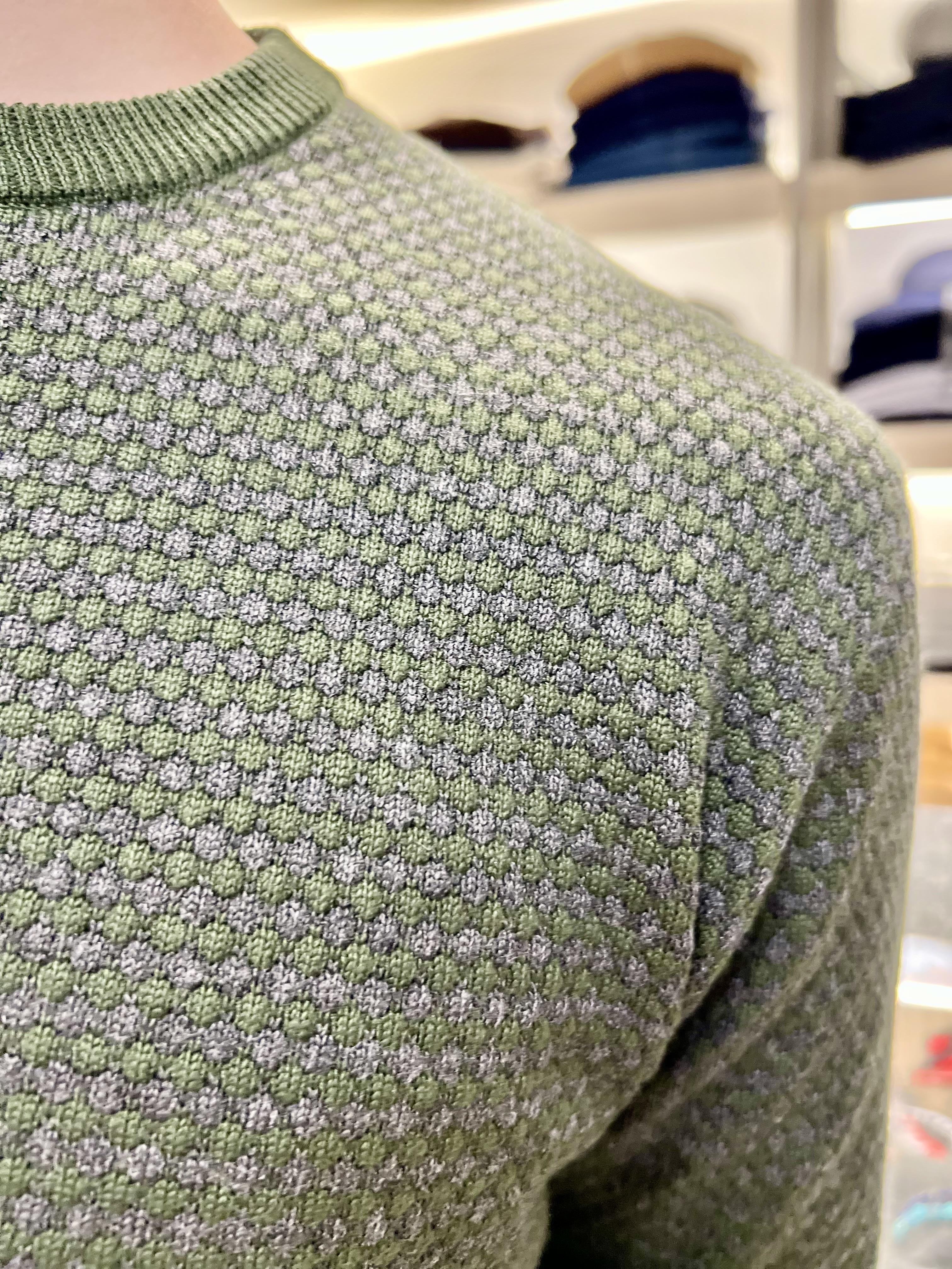 girocollo in viscosa MI3165HVERDE/GRIGIO HAMAKI-HO