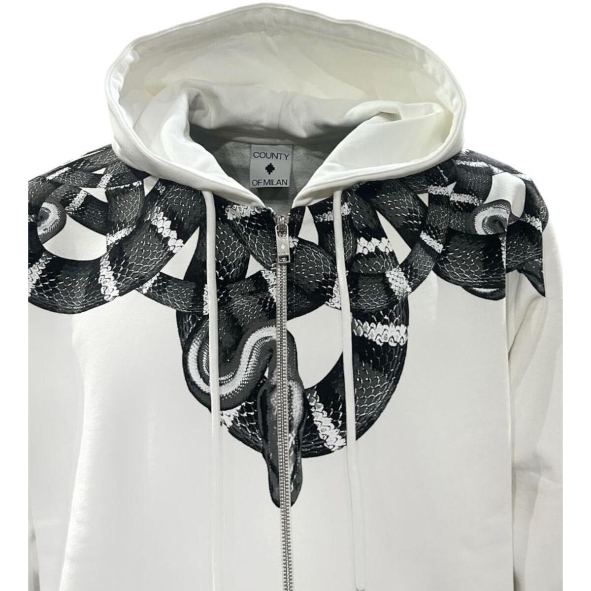 hoodie mant stampa serpenti F5CAMASH042CREMA COUNTY OF MILAN MARCELO BURLON