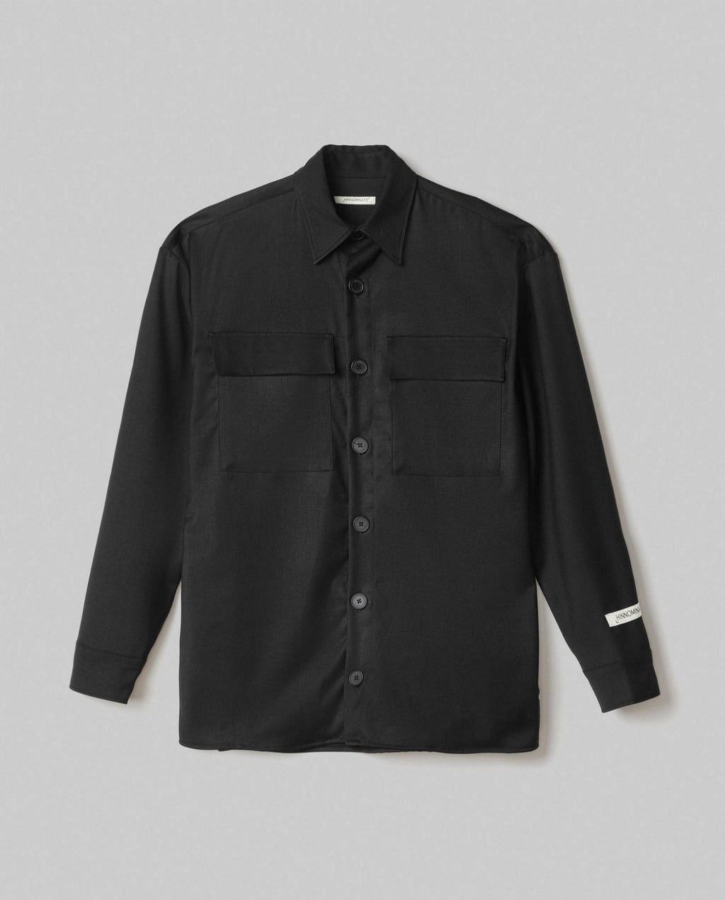 camicia in twill con tasche sul davanti nero hinnominate 