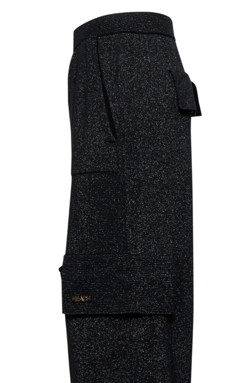 pantaloni cargo neri con tasche applicate  silvian heach 
