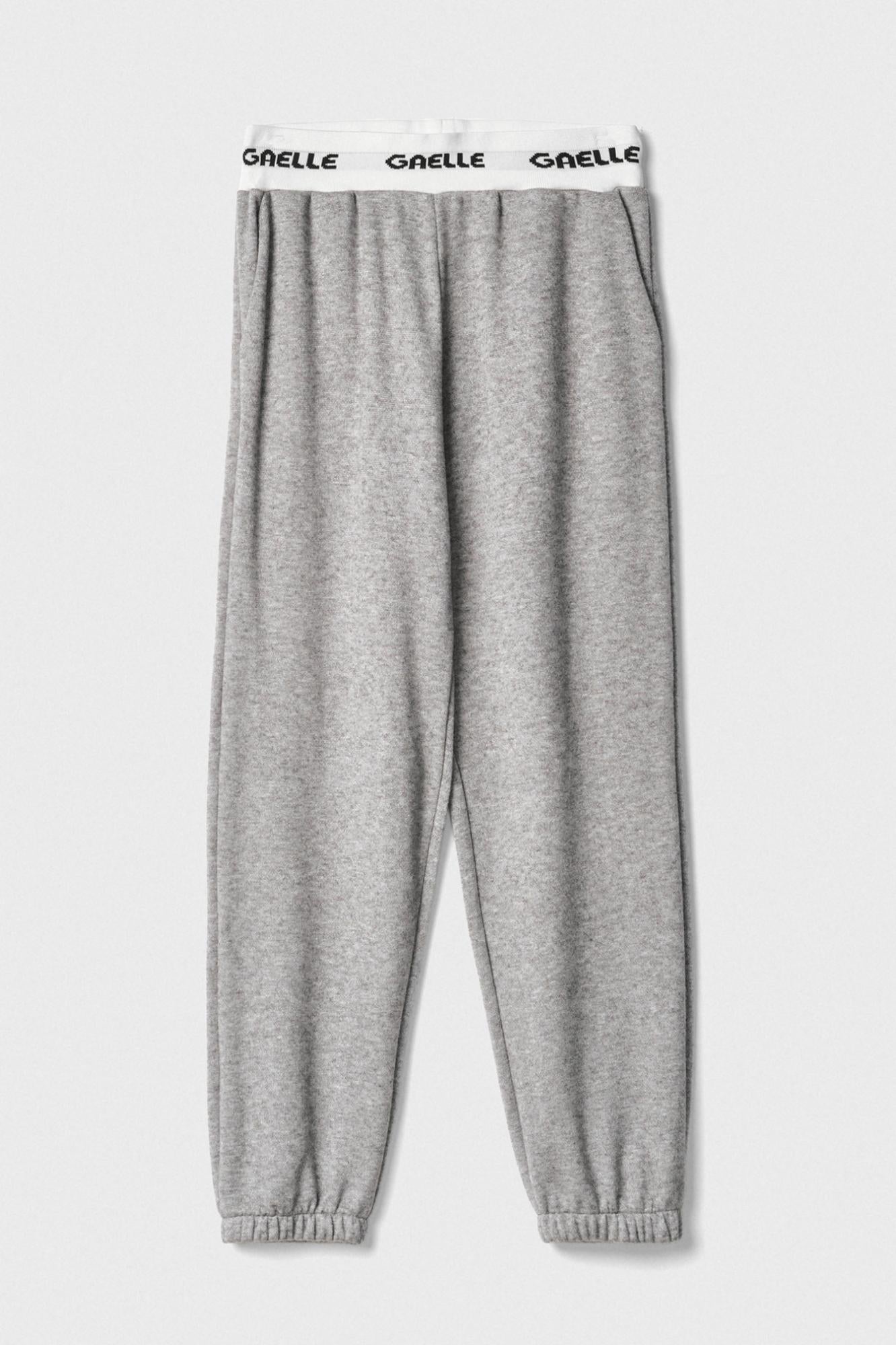 pantalone in maglia con smacchinato in vita grigio ferro gaëlle paris 
