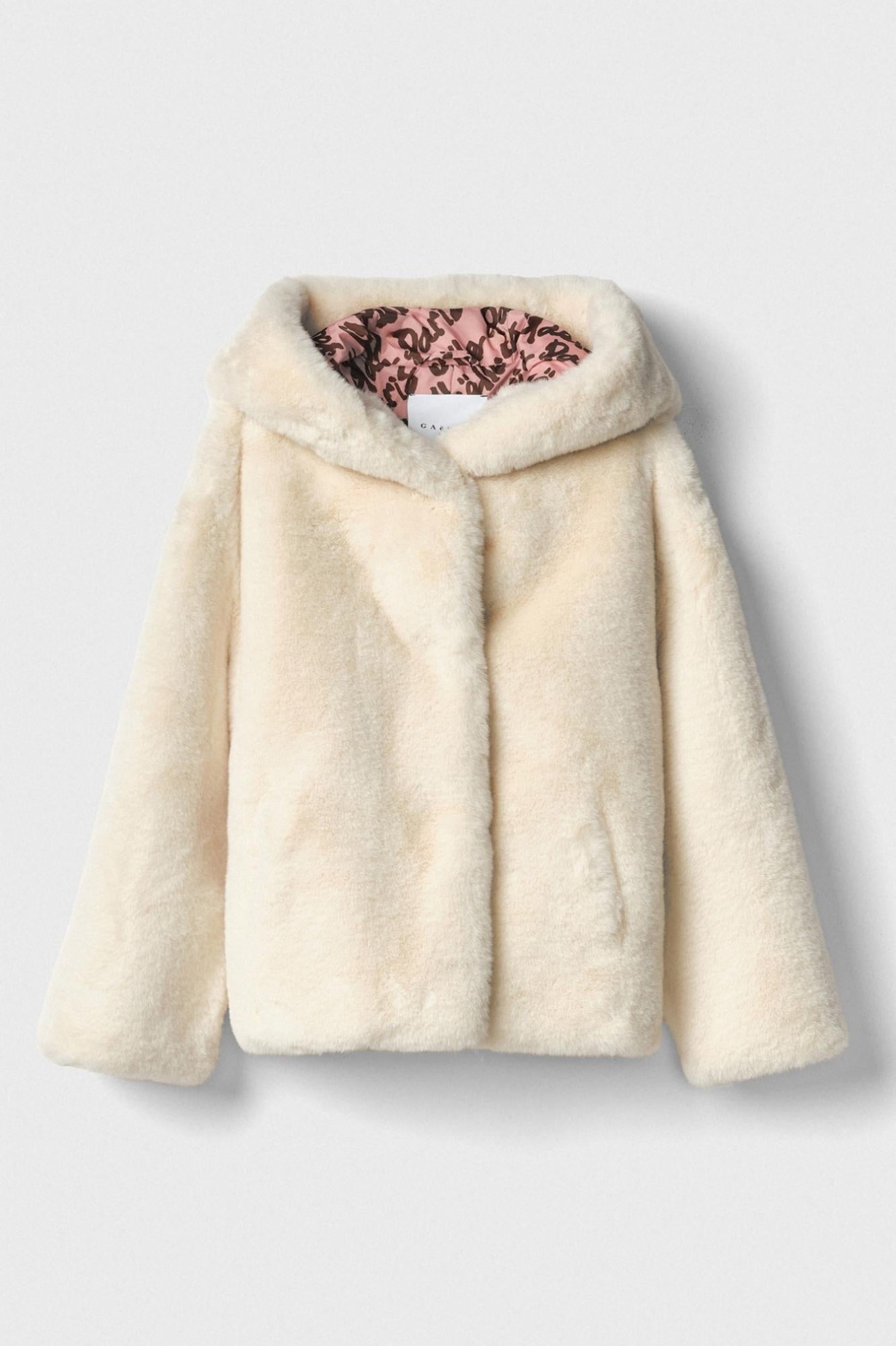 pelliccia manica lunga con cappuccio gaëlle paris GAABW06530MBFI0001AVORIO GAELLE