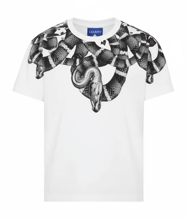jersey t-shirt stampa serpenti F5CAMATH041CREMA COUNTY OF MILAN MARCELO BURLON