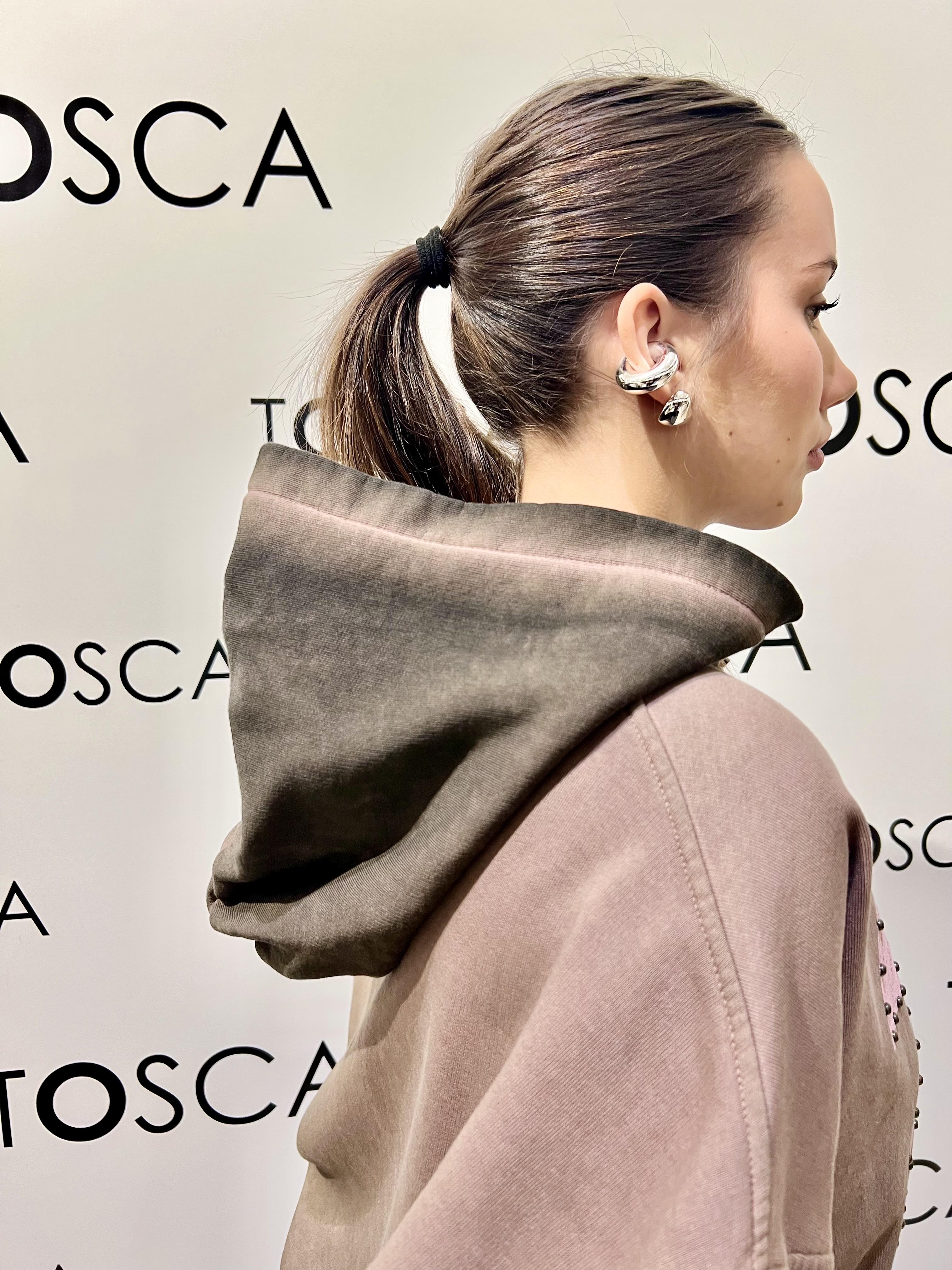 felpa numero e borchie souvenir S38M0533MARRONE SOUVENIR