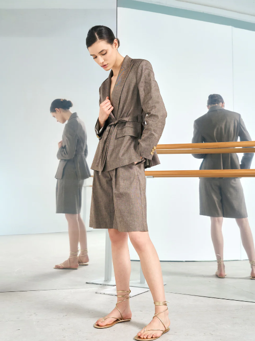 giacca in lino viscosa melange ferrone S23XBFBALCANICOCUOIO FERRONE