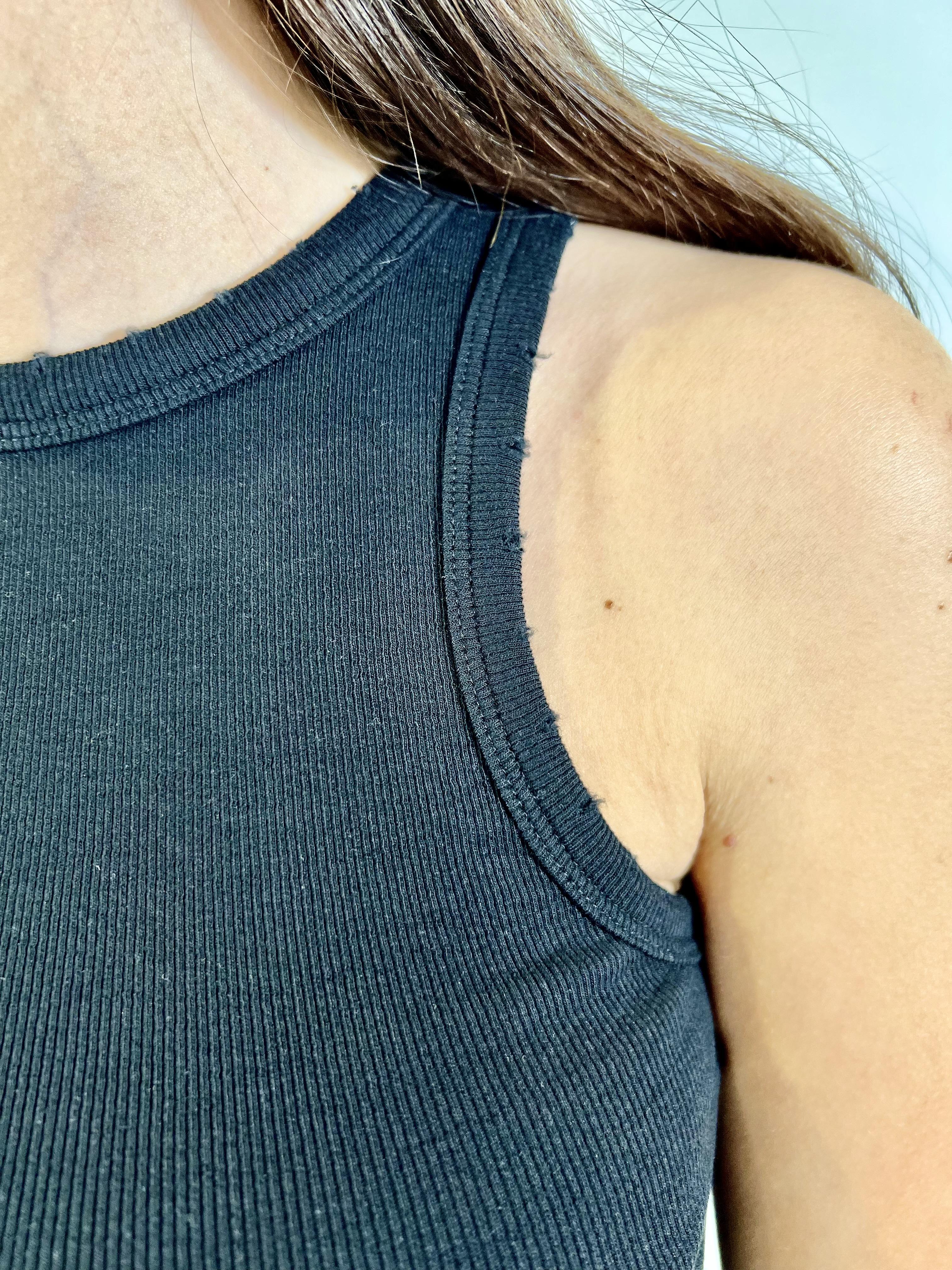 canotta a costine con rotture silvian heach GPP26312CNNERO SILVIAN HEACH