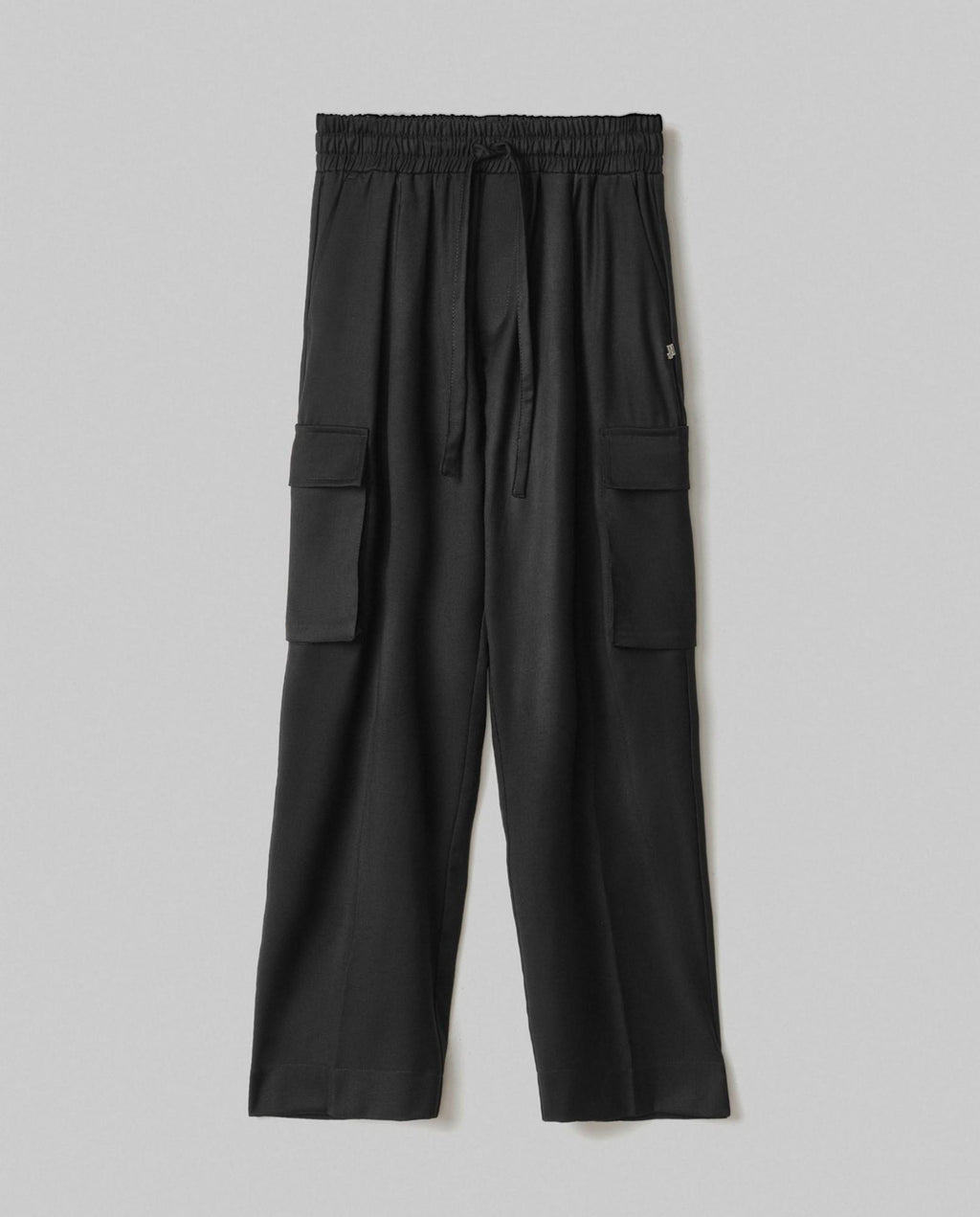 pantalone in twill con tasconi laterali nero hinnominate 