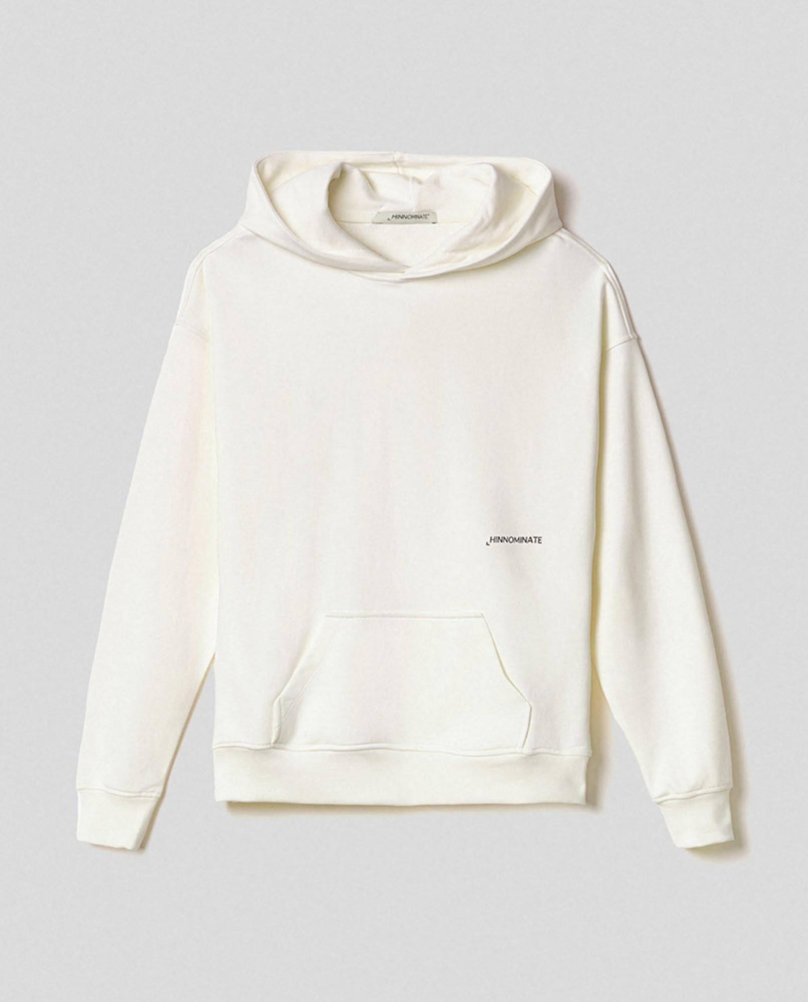 felpa cappuccio basica con stampa nero hinnominate HMABM01371TMTF0012AVORIO HINNOMINATE