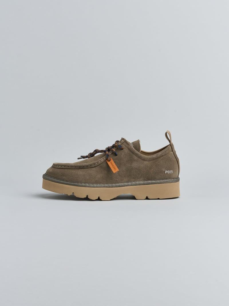 scarpa allacciata p009 uomo in camoscio foderato in microfibra P09 LACE-UP SHOESUEDE MICROFIBRE LININGBROWN STONE PANCHIC