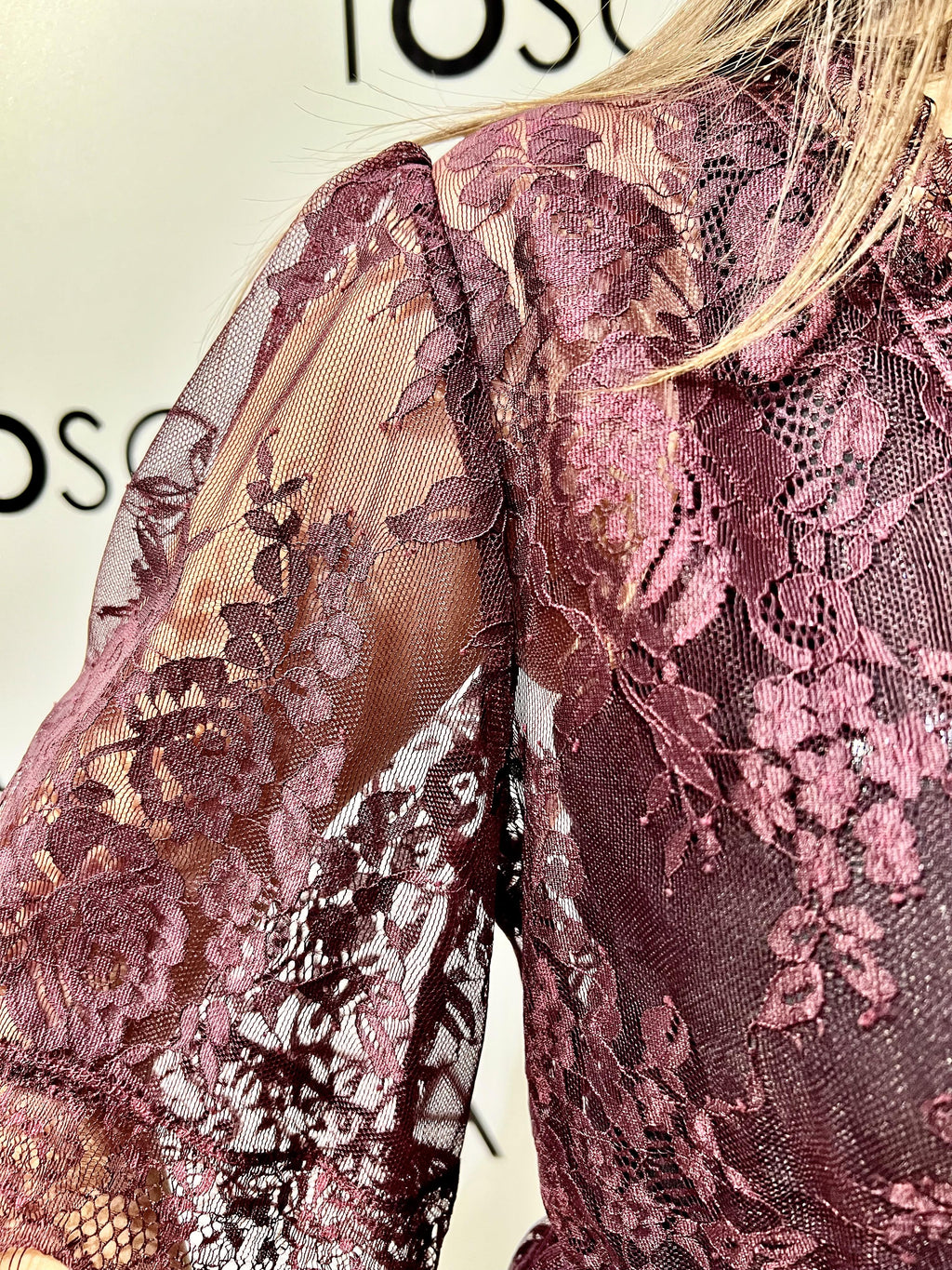 blusa laccio pizzo  kontatto YM2021NBORDEAUX KONTATTO