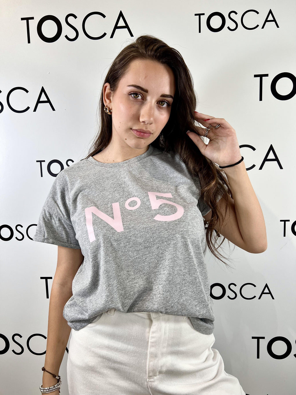 t-shirt con stampa n.5 tensione in 
