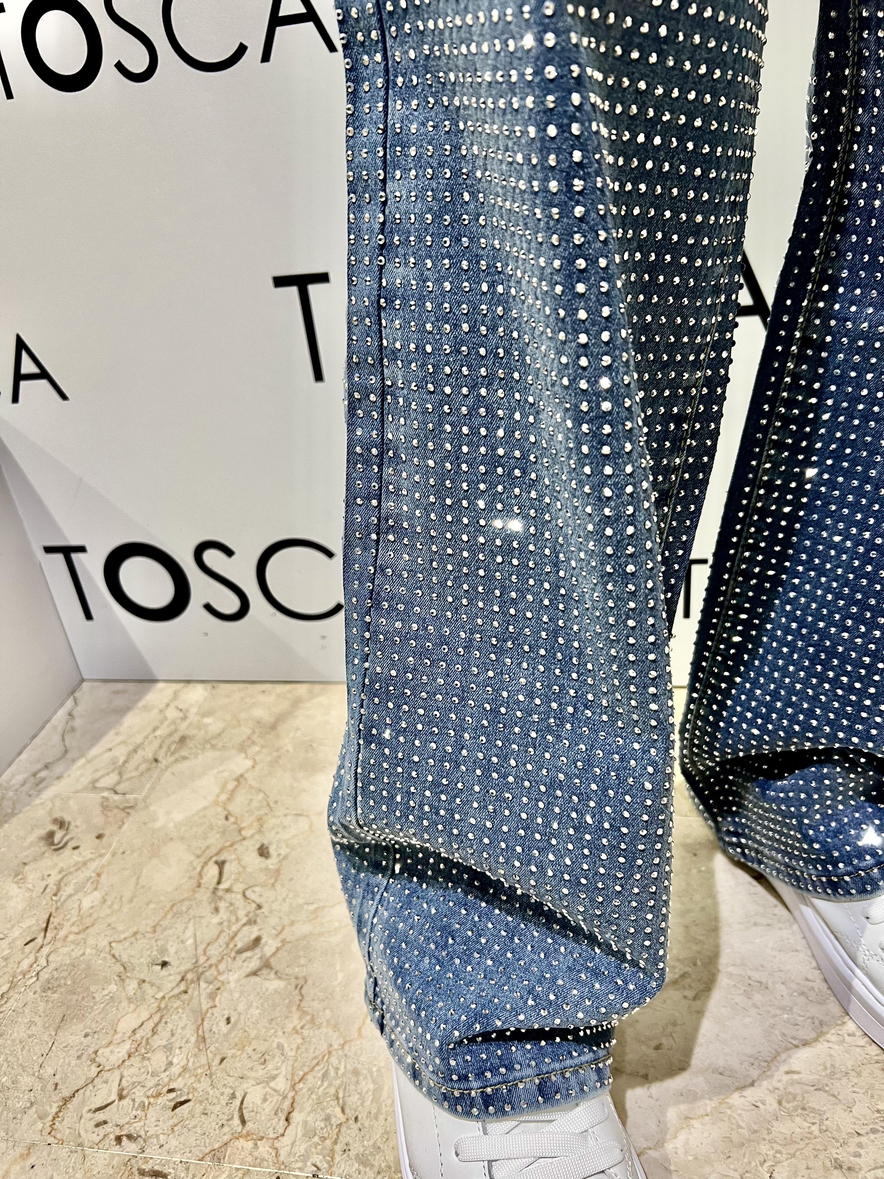 denim zampa strass  kontatto EL101NDENIM CHIARO KONTATTO