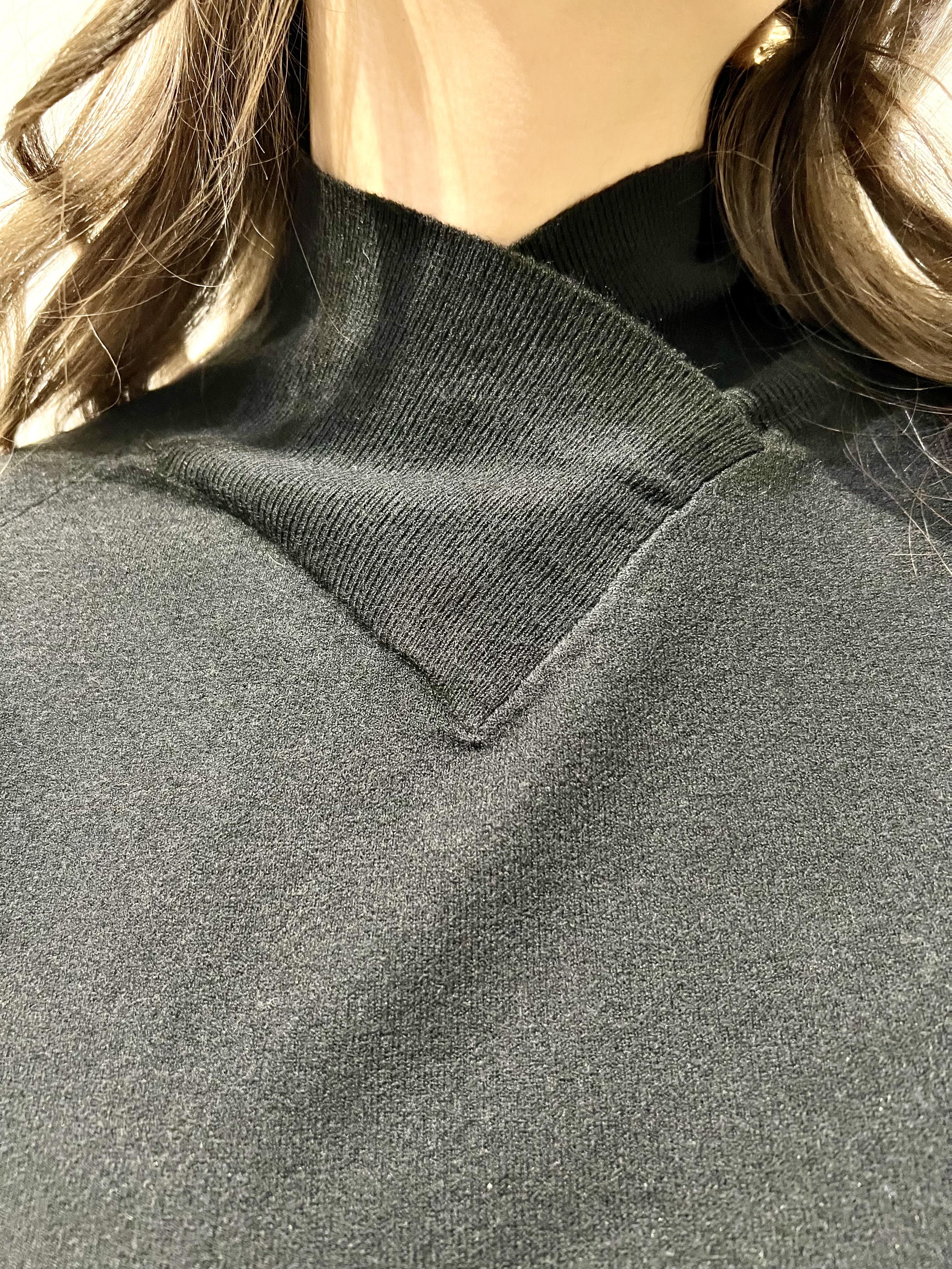 dolcevita collo incrociato viscosa lana WW20012NERO WHITE WISE