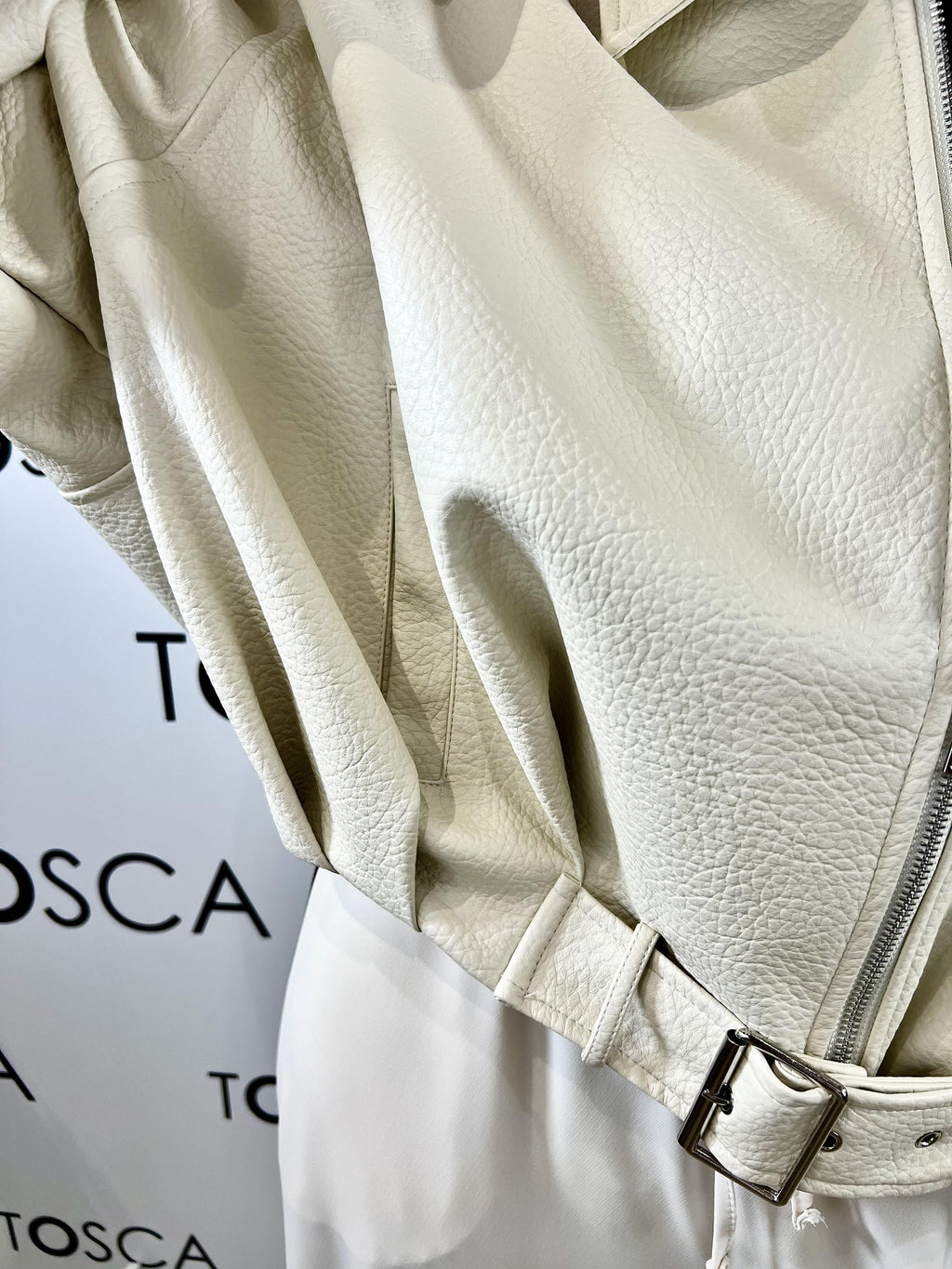 bomber ecopelle con fibbia kontatto 