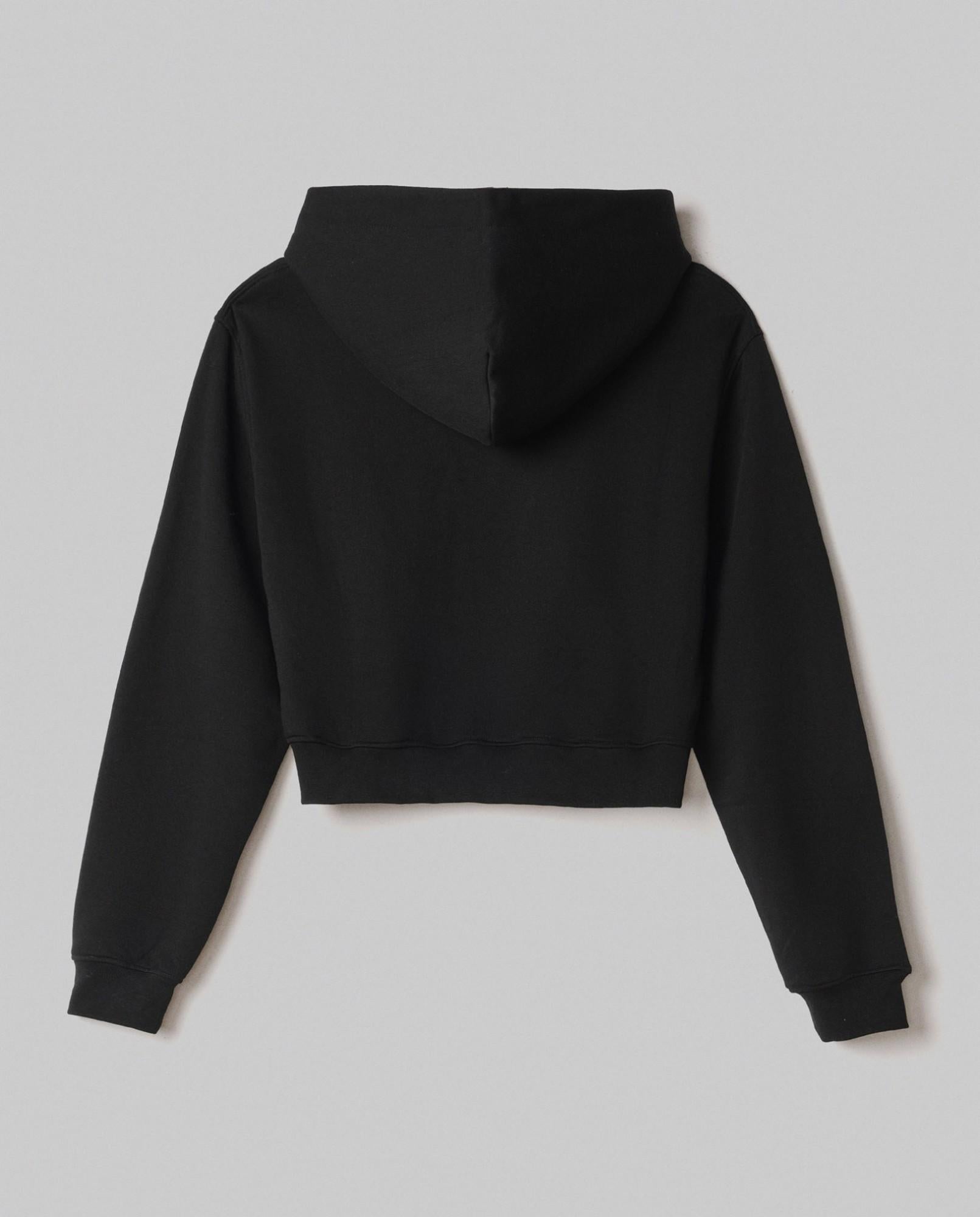 felpa corta cappuccio basica HMABW01935TMTF0012NERO HINNOMINATE