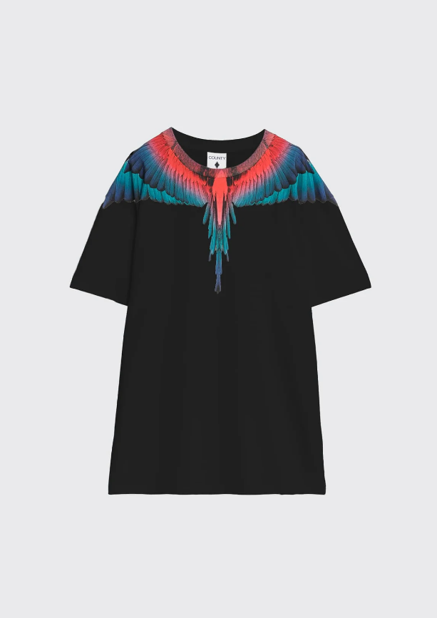 t-shirt con stampa ali county of milan S6CMMATH029BLACK COUNTY OF MILAN MARCELO BURLON