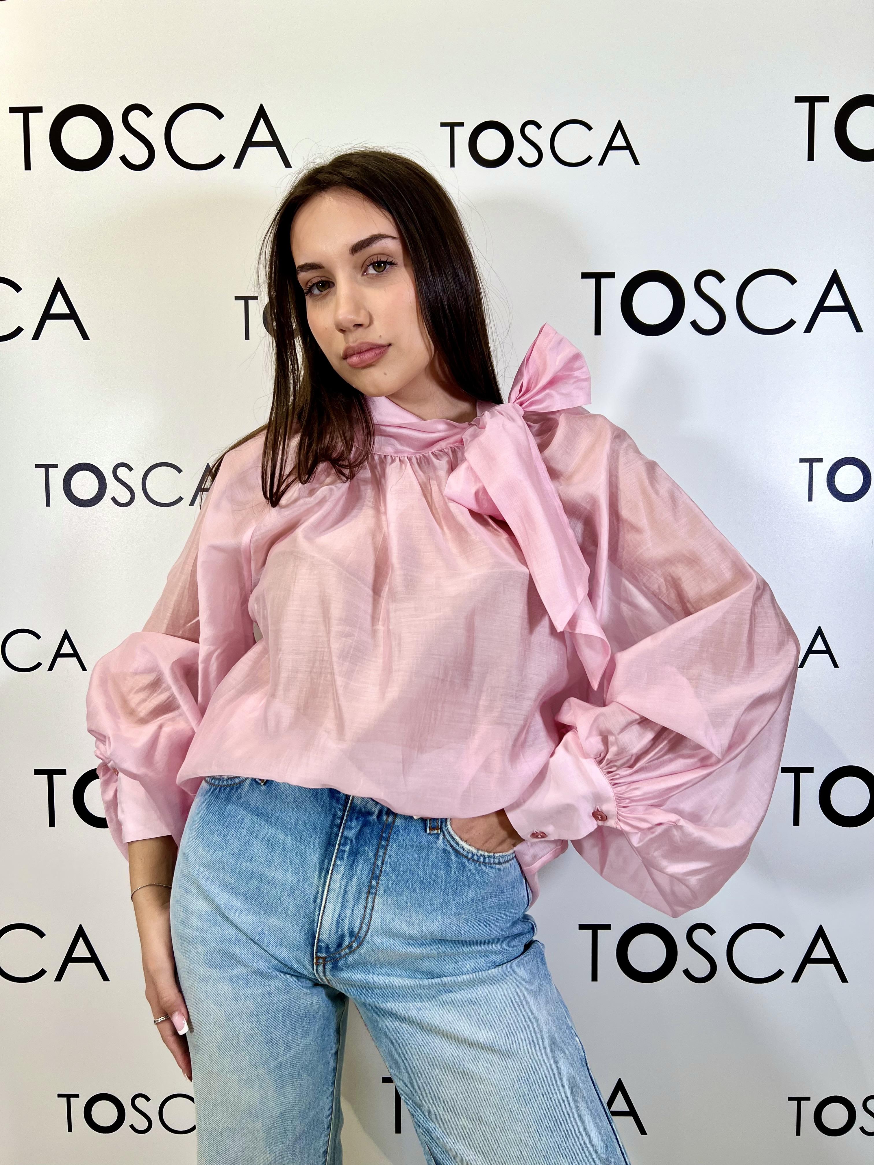 blusa con fiocco vicolo TAB0210ROSA VICOLO