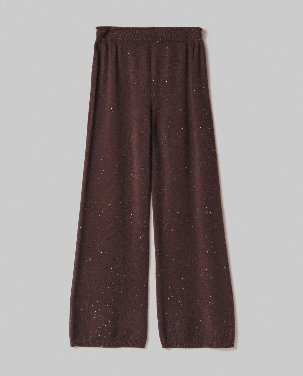 pantalone dritto in maglia con paillettes hinnominate 