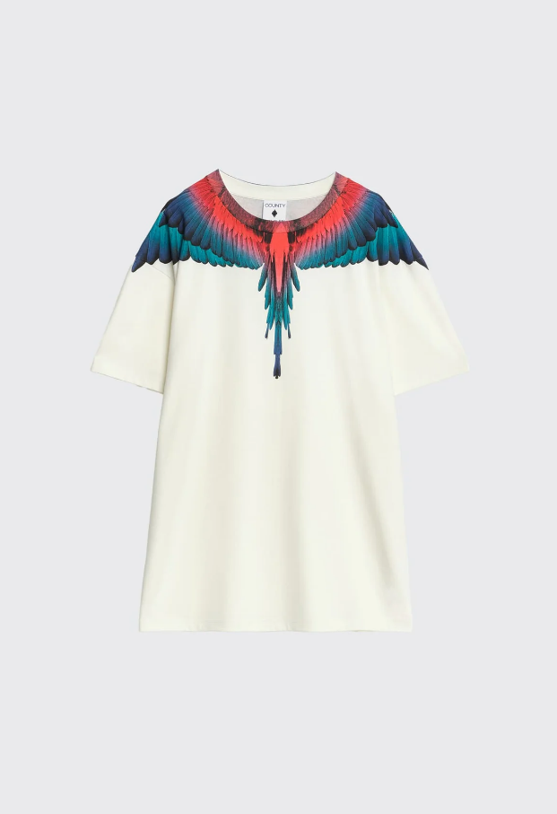 t-shirt con stampa ali county of milan S6CMMATH029OFF WHITE COUNTY OF MILAN MARCELO BURLON
