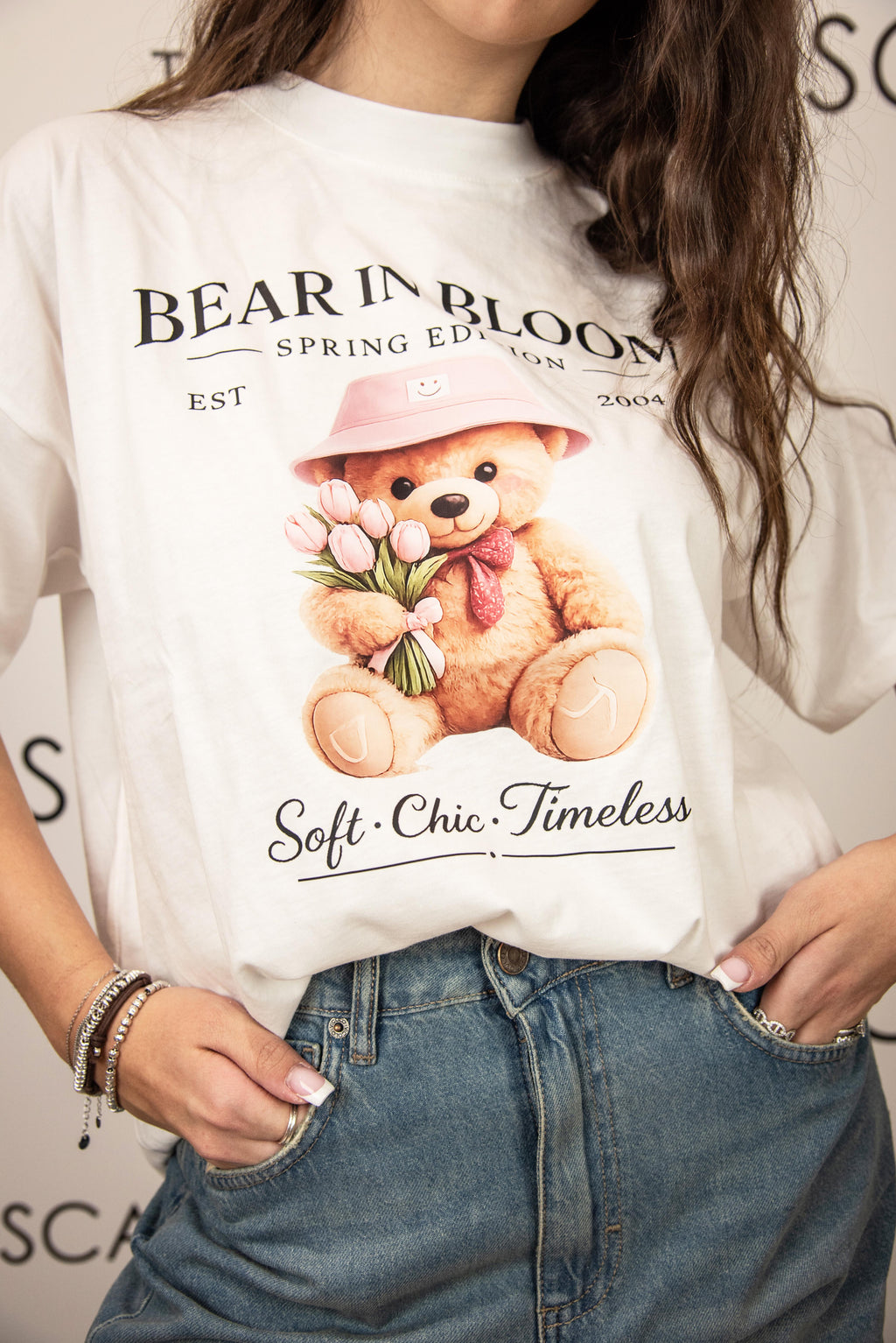 t-shirt con con stampa vicolo RAB0426BIANCO VICOLO