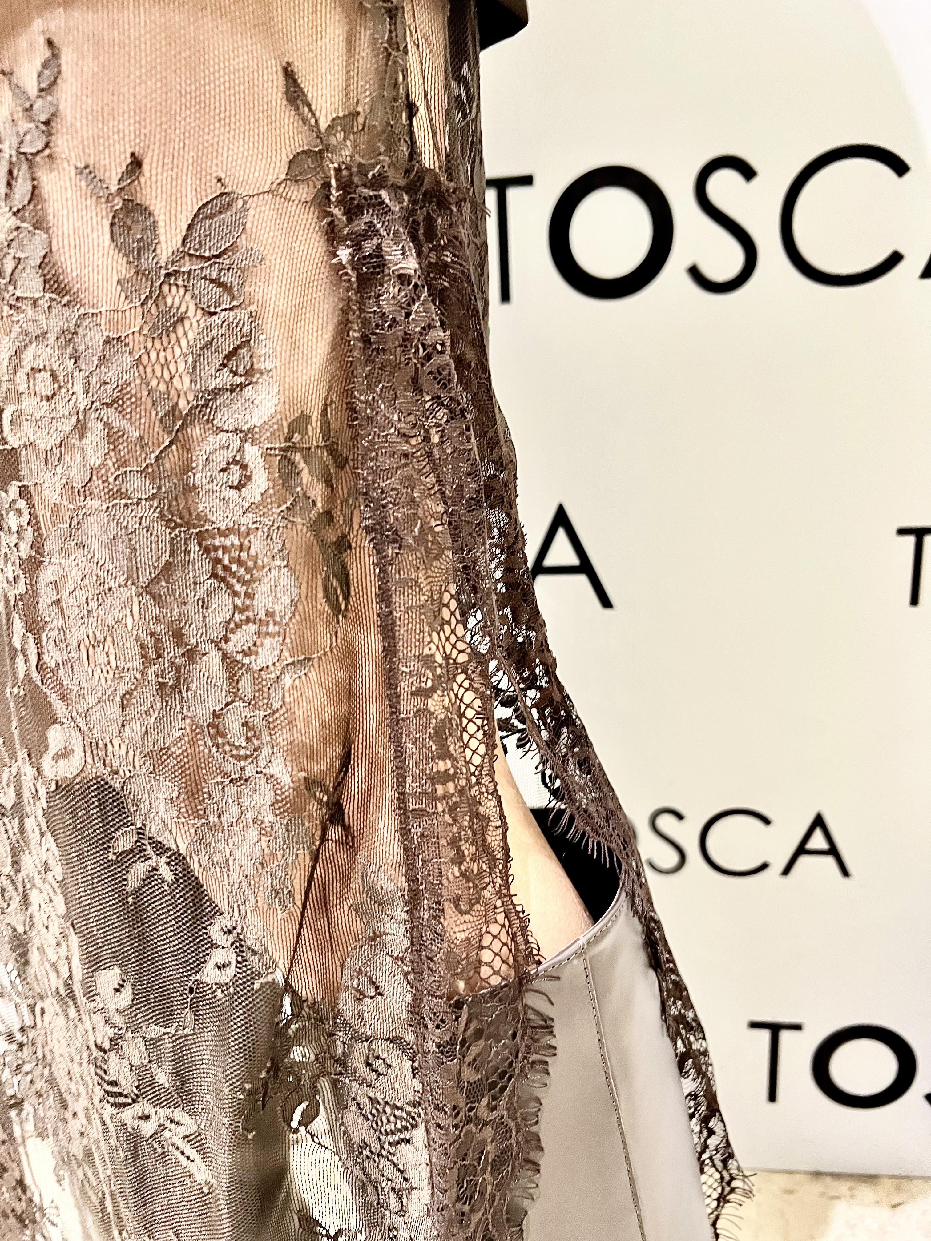 sottoveste in pizzo con spacco kontatto YM2020NMARRONE KONTATTO