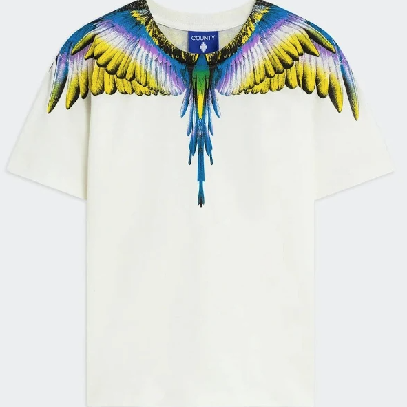 jersey t-shirt stampa aquila F5CAMATH029CREMA COUNTY OF MILAN MARCELO BURLON