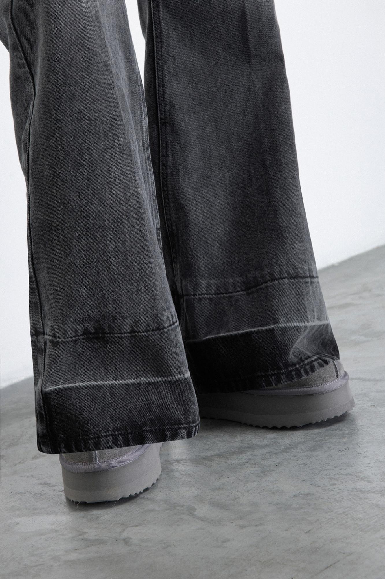 pantalone in denim a palazzo nero gaëlle paris GAABW07901MBFI0002NERO GAELLE