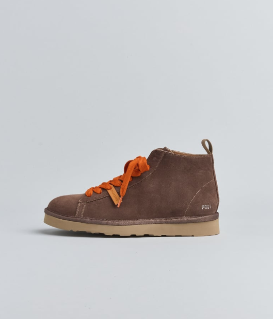 p001 uomo in camoscio foderato in microfibra marrone-arancio bruciato P01 ANKLE BOOT SUEDE FAUX FUR LININGBROWN-BURNT ORANGE PANCHIC