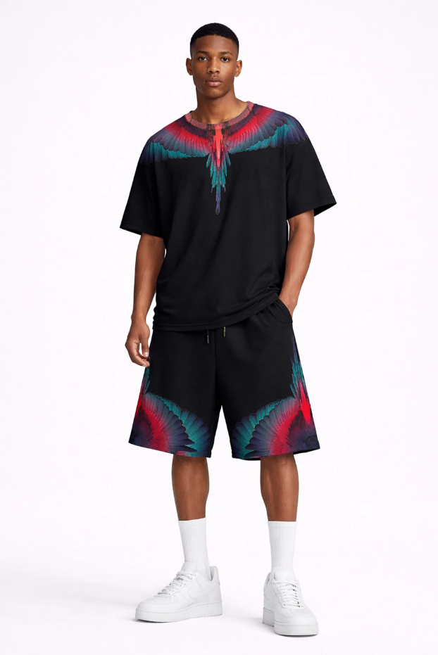 t-shirt con stampa ali county of milan S6CMMATH029BLACK COUNTY OF MILAN MARCELO BURLON