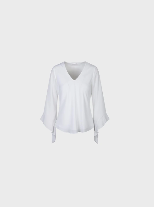 blusa scollo a v e maniche lunghe asimmetriche ferrone S22XBFLIBREBIANCO FERRONE
