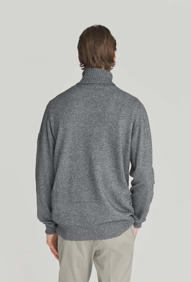 dolcevita in lana e cashmere finezza 12 TURTLE NECK MAN WOOL & WS FIN. 12GREY ROY ROGERS