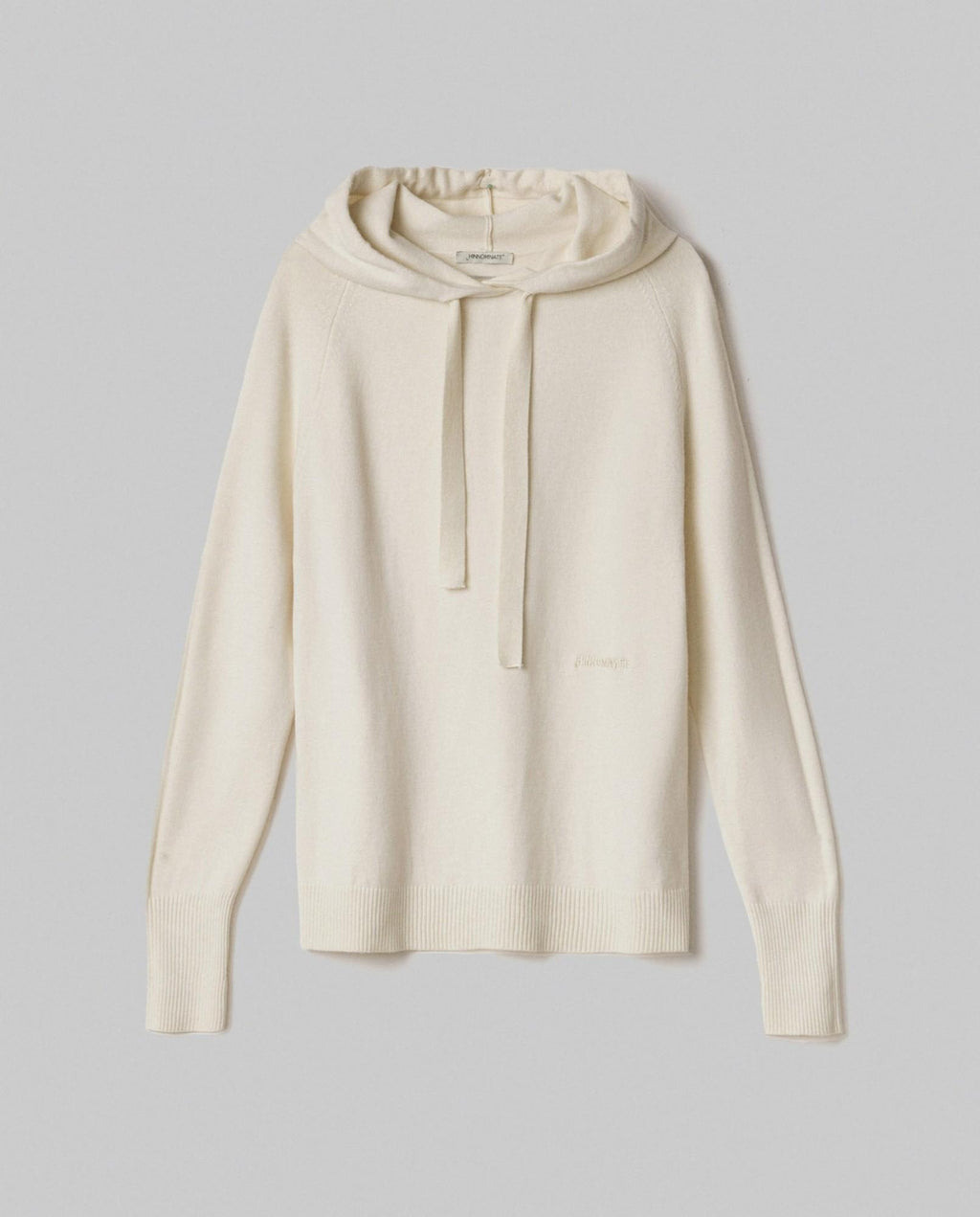 maglia cappuccio raglan con buchi ai polsi bianco burro hinnominate<BR/> 