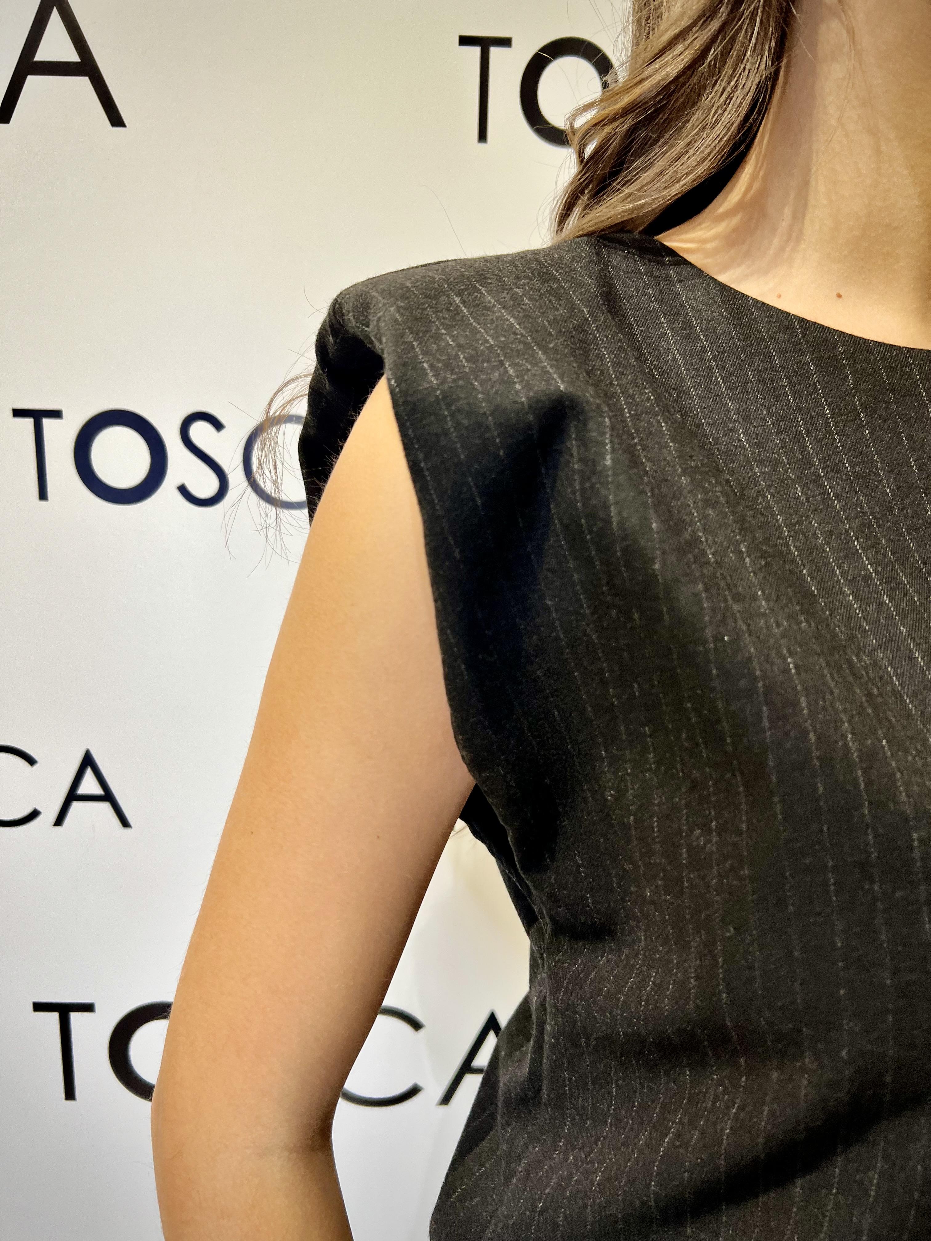 abito con spalline tensione in W25A571NERO TENSIONE IN