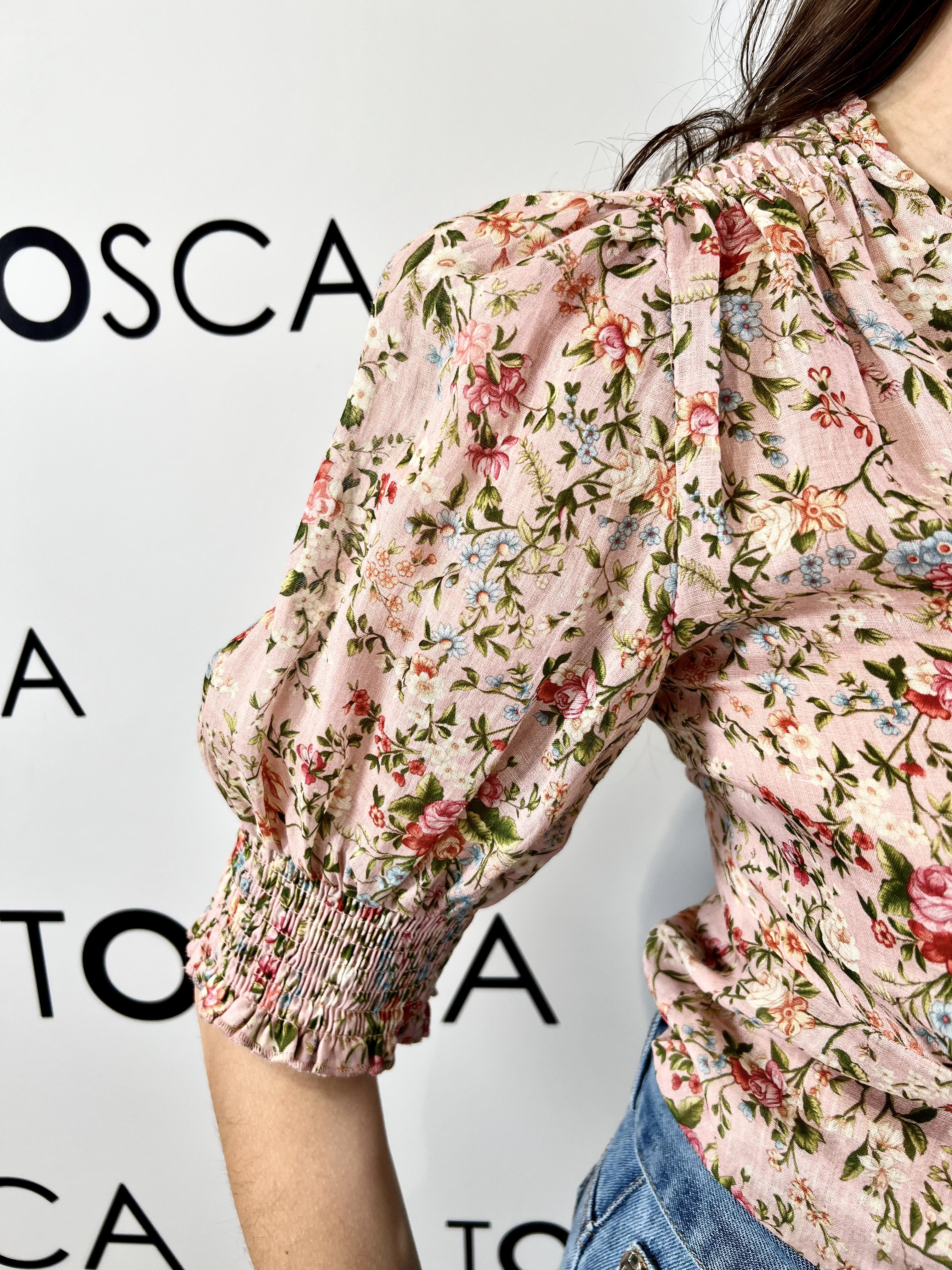 blusa con stampa floreale e design incrociato silvian heach 