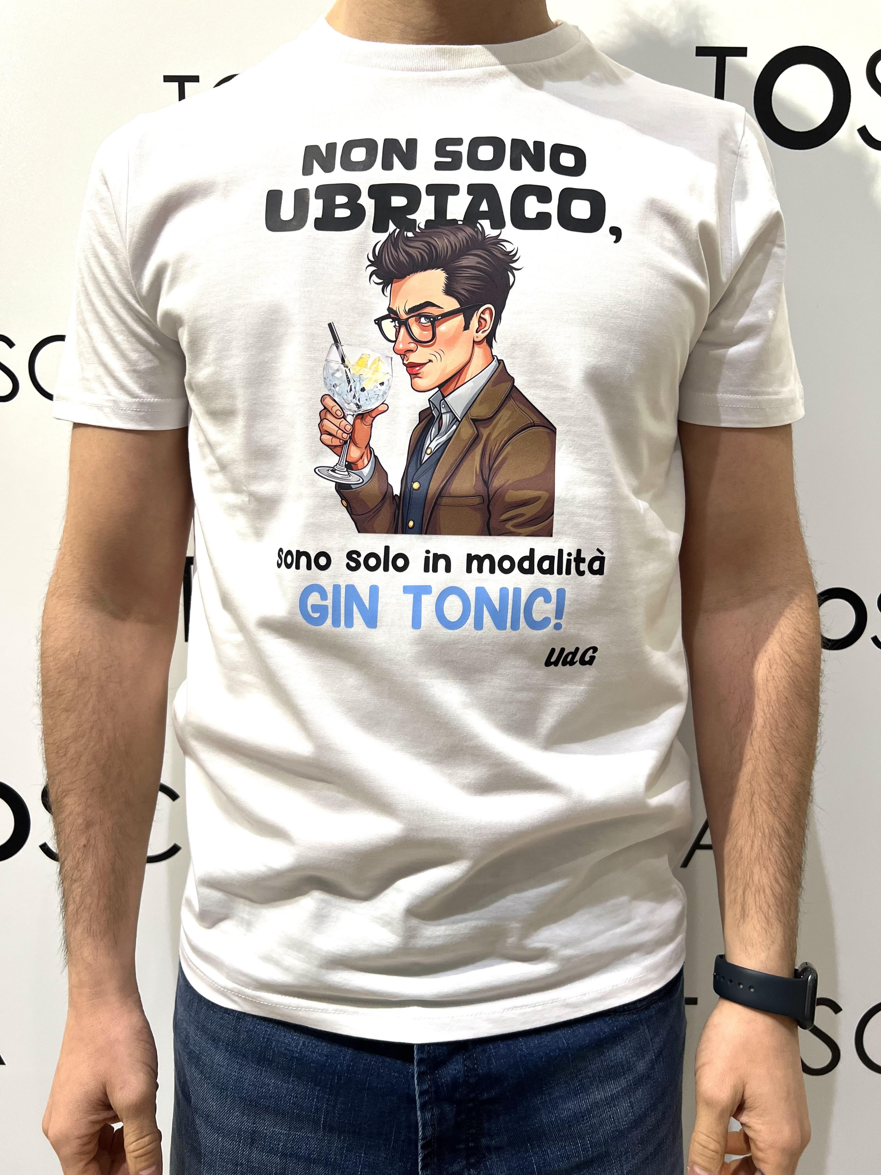 gin t-shirt non sono ubriaco sono solo in modalità gin tonic GIN T-SHIRTNON SONO UBRIACOBIANCO HICONIKA