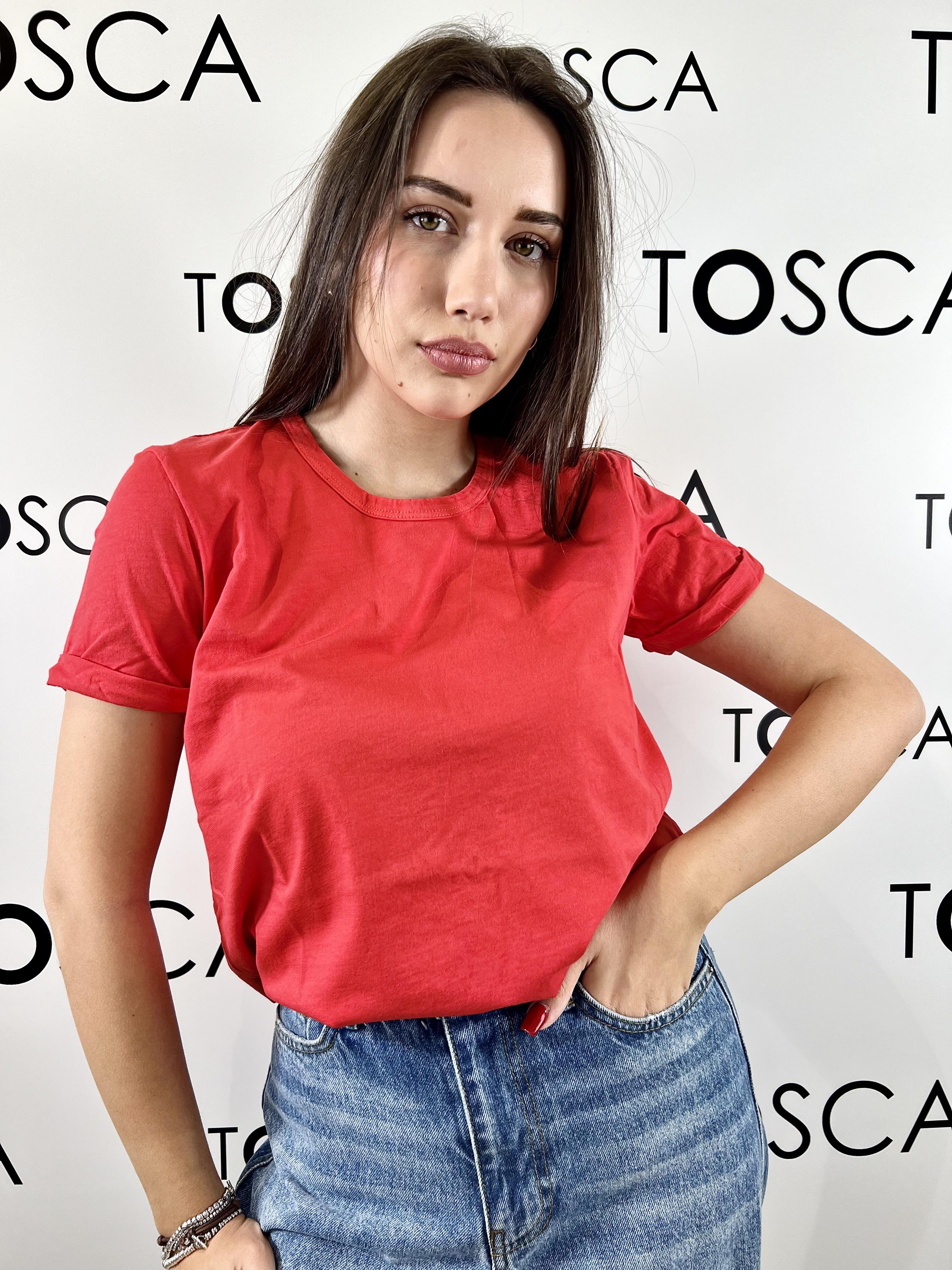 t-shirt girocollo risvolto manica kontatto 