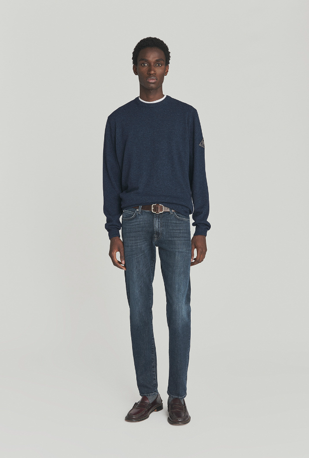 maglione girocollo in lana e cashmere finezza 12 CREW NECK MAN WOOL & WS FIN. 12DENIM ROY ROGERS