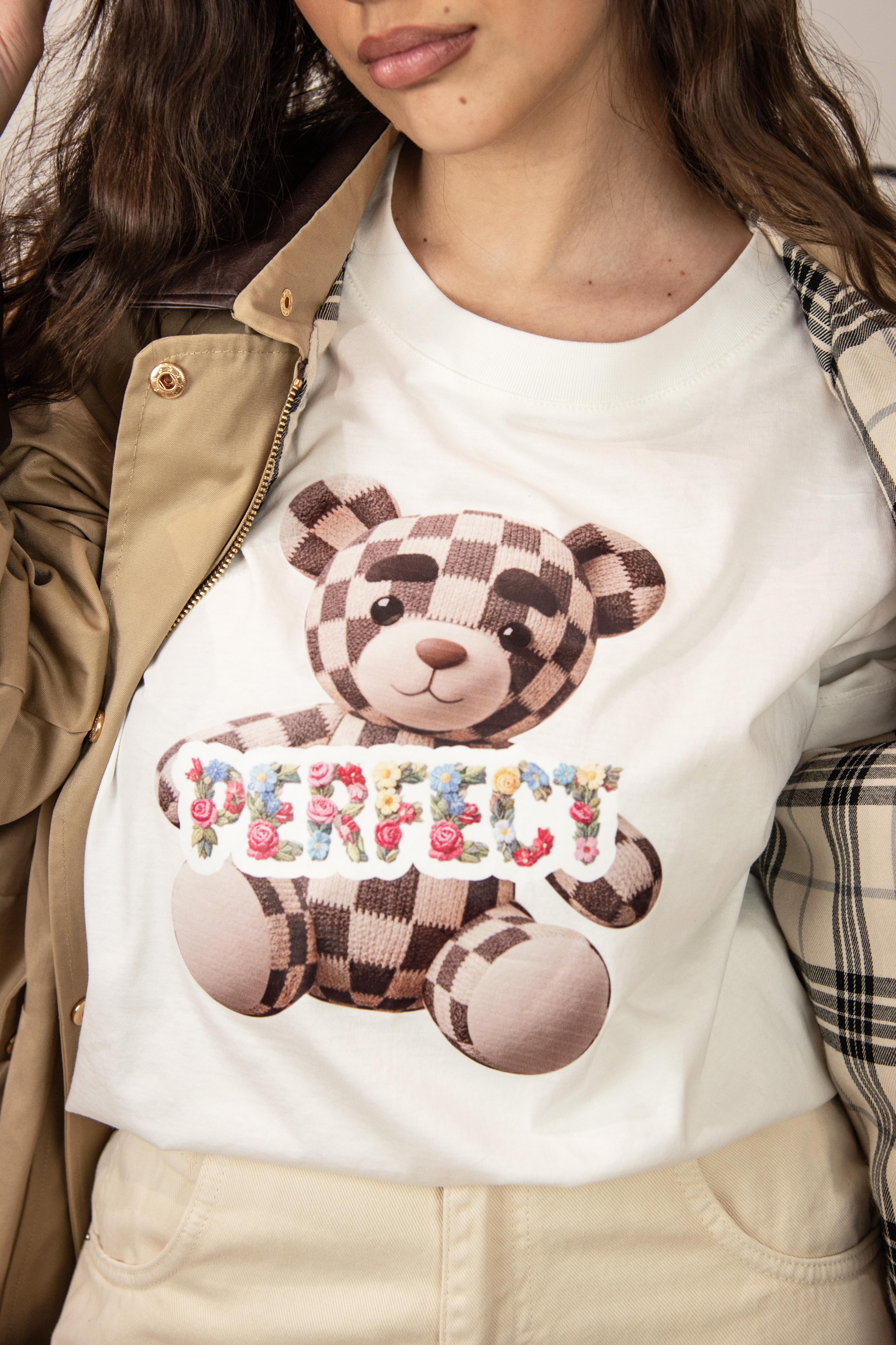 t-shirt con con stampa vicolo RAB0198BIANCO VICOLO