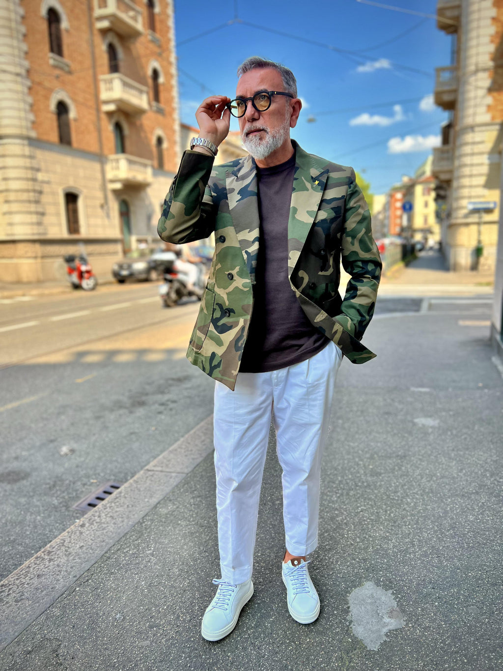 giacca doppiopetto camouflage alessandro gilles 