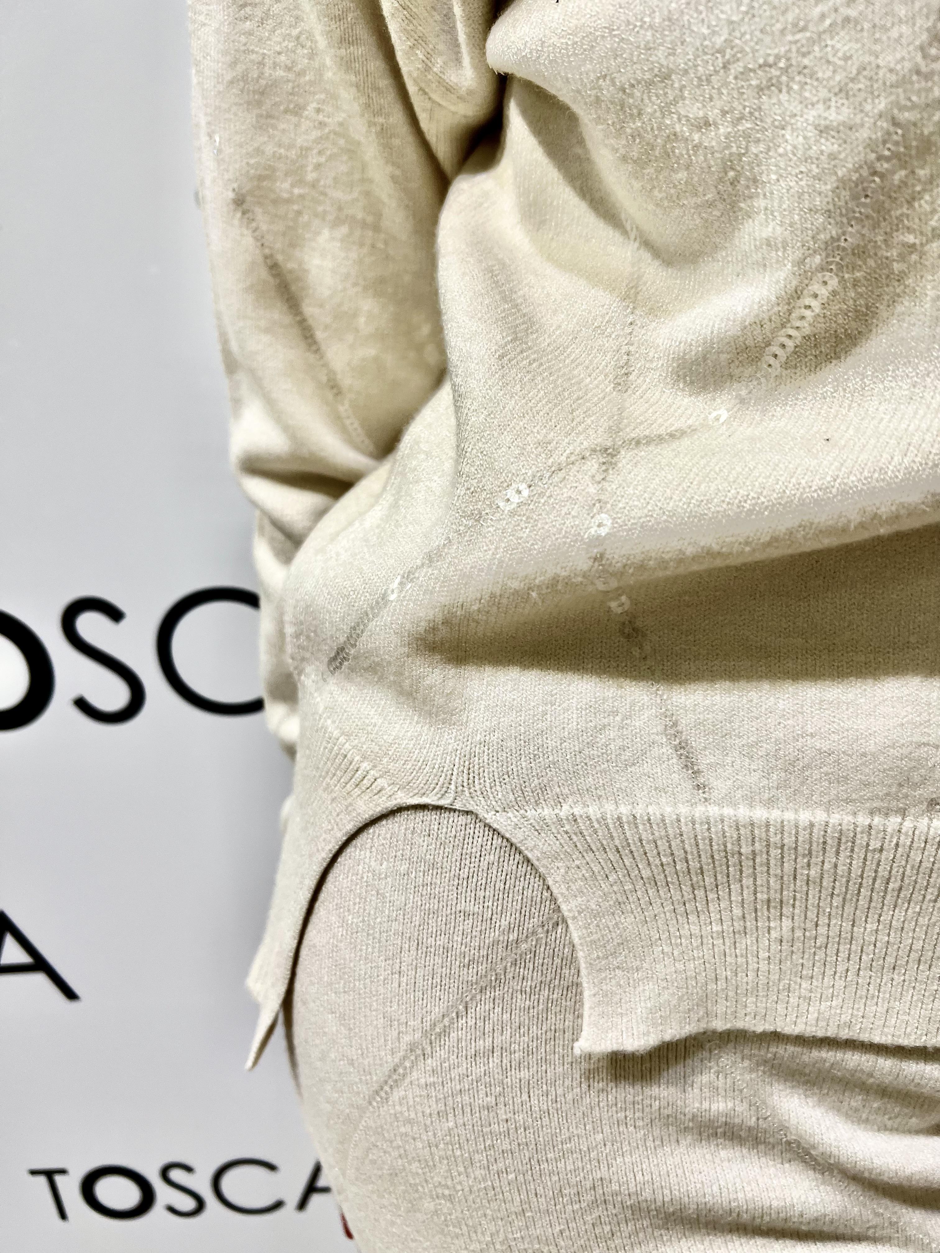 dolcevita con rombi in paillettes WW20103AVORIO WHITE WISE